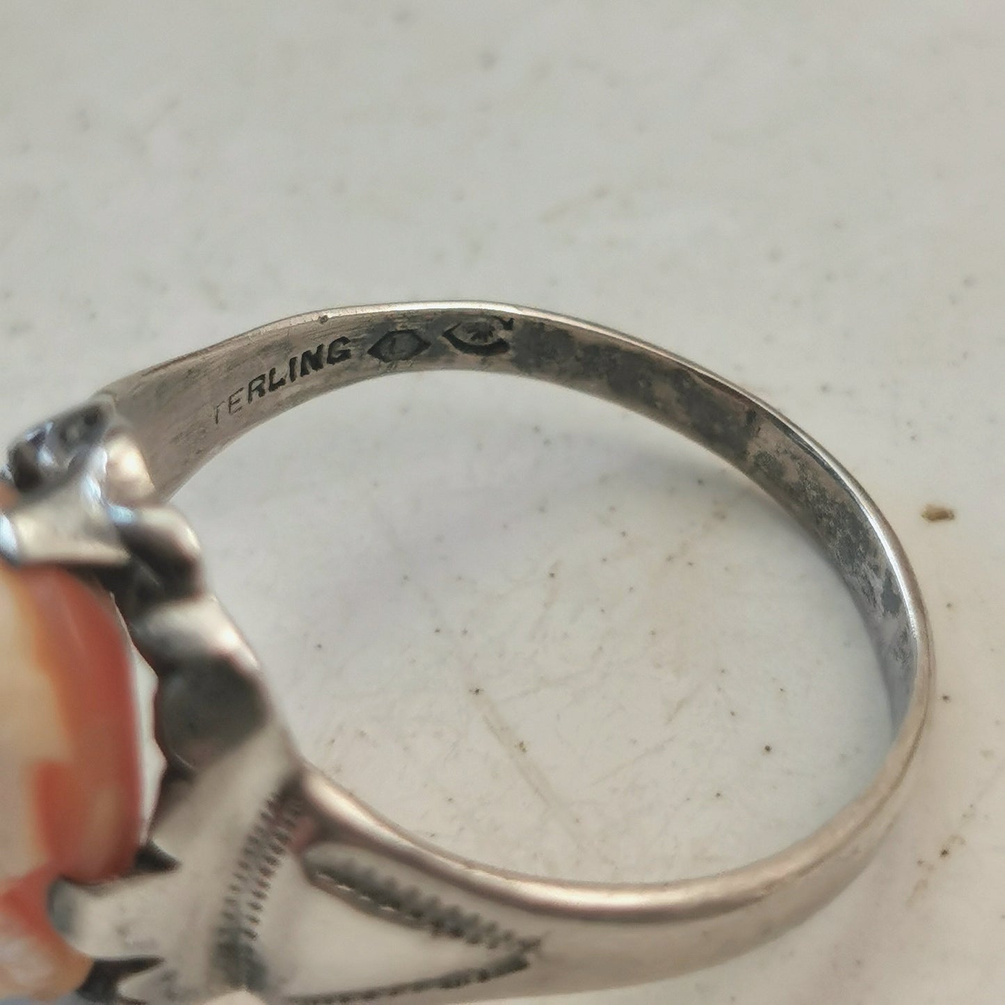 Vintage Sterling Silver Cameo Ring - Canadian Silver
