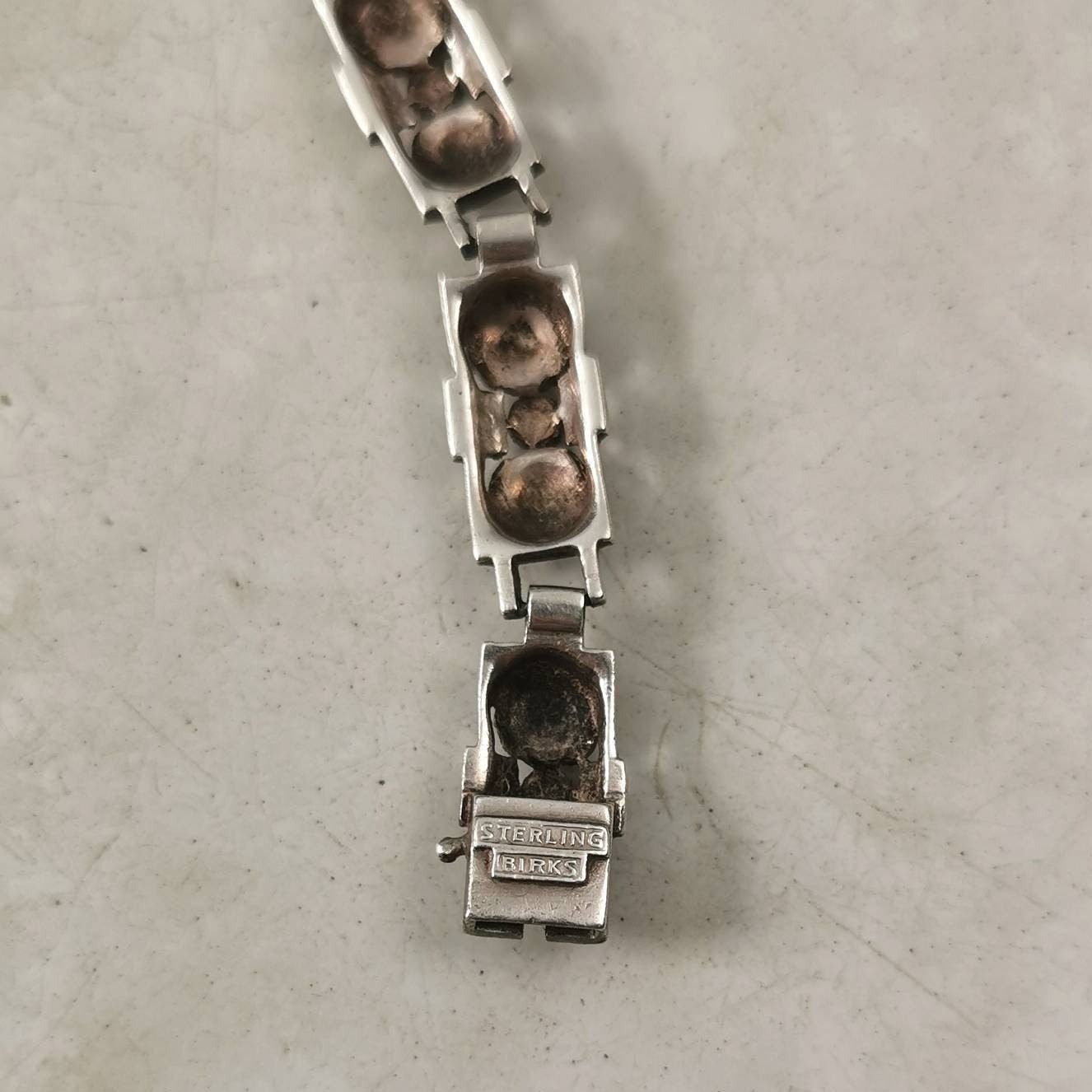 Art Deco Birks Sterling Silver and Marcasite Rose Bracelet