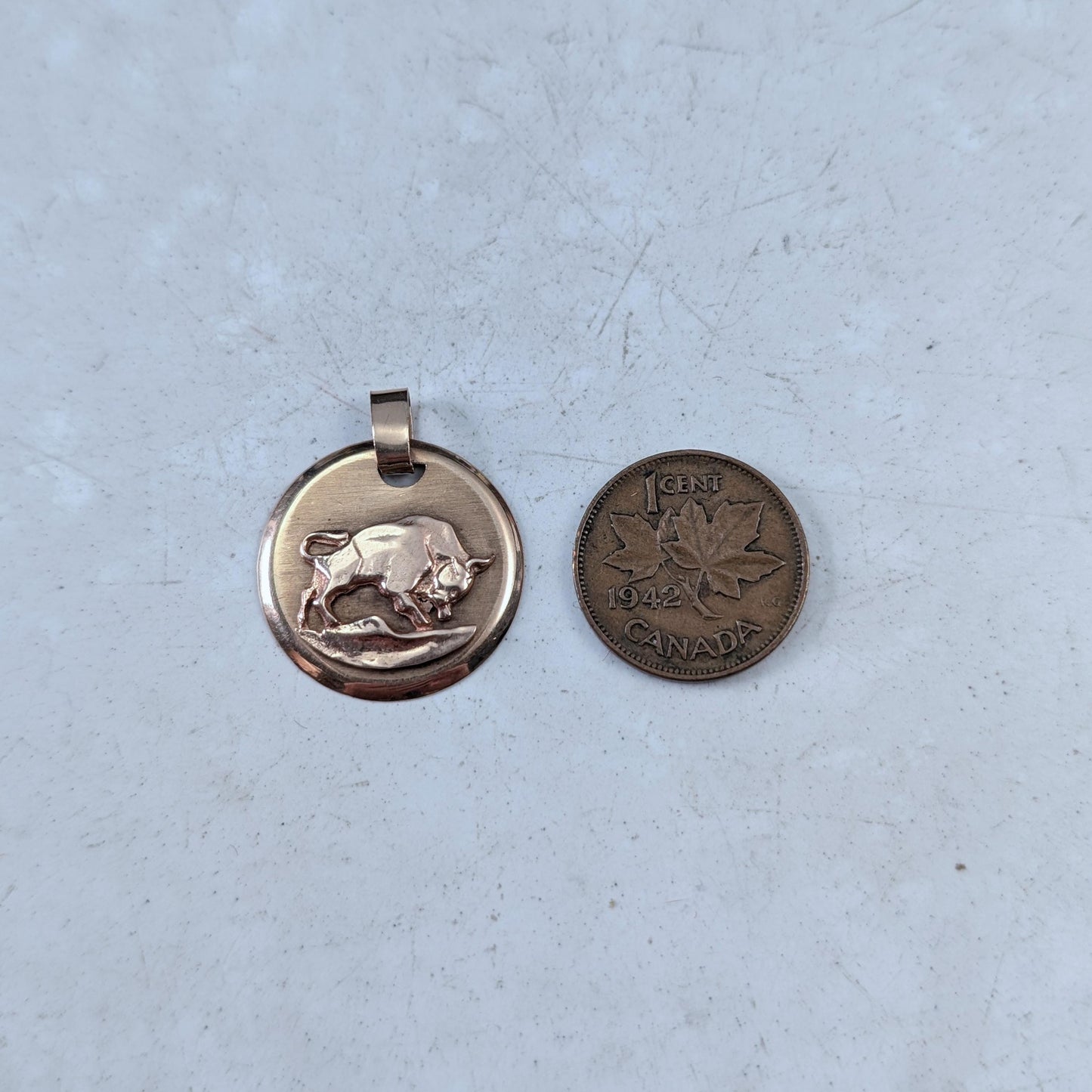 Vintage 10k Yellow Gold Taurus Zodiac Pendant