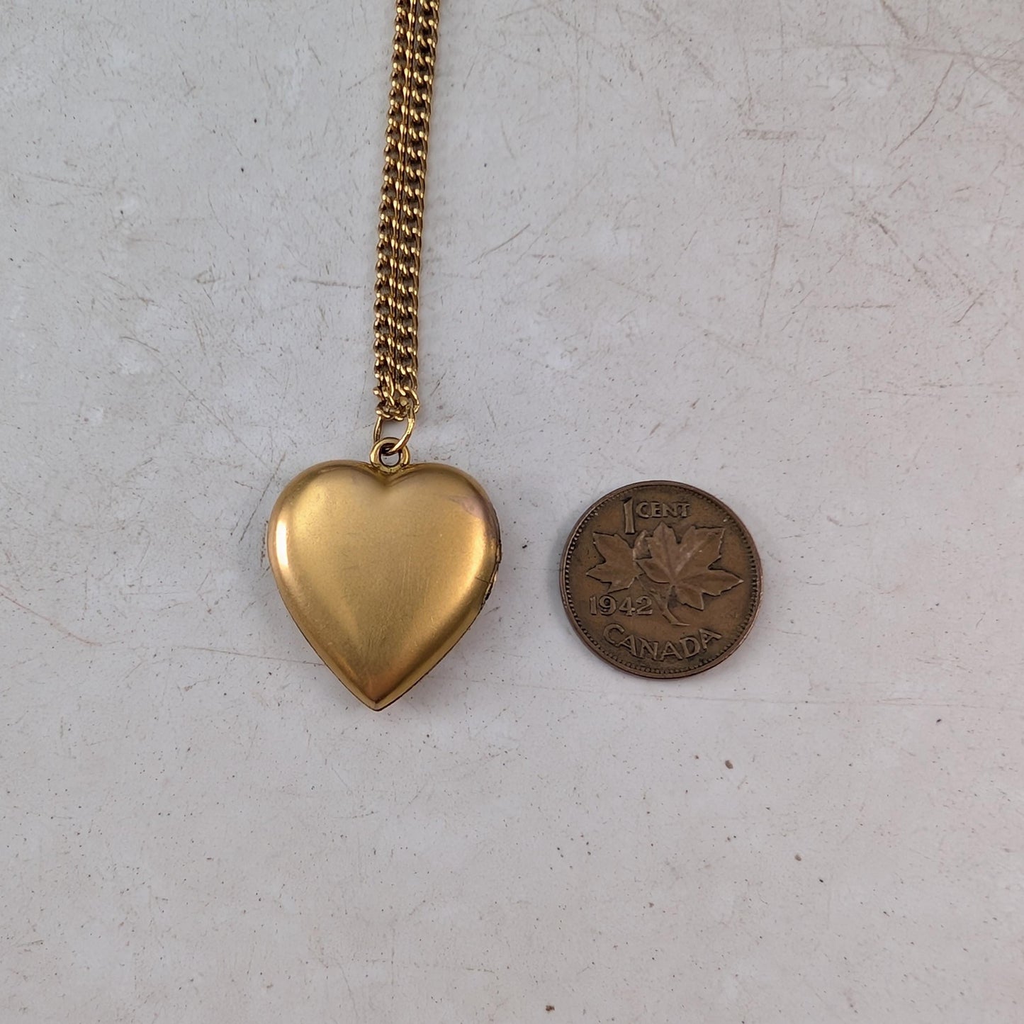 Antique Edwardian Brass Heart Locket