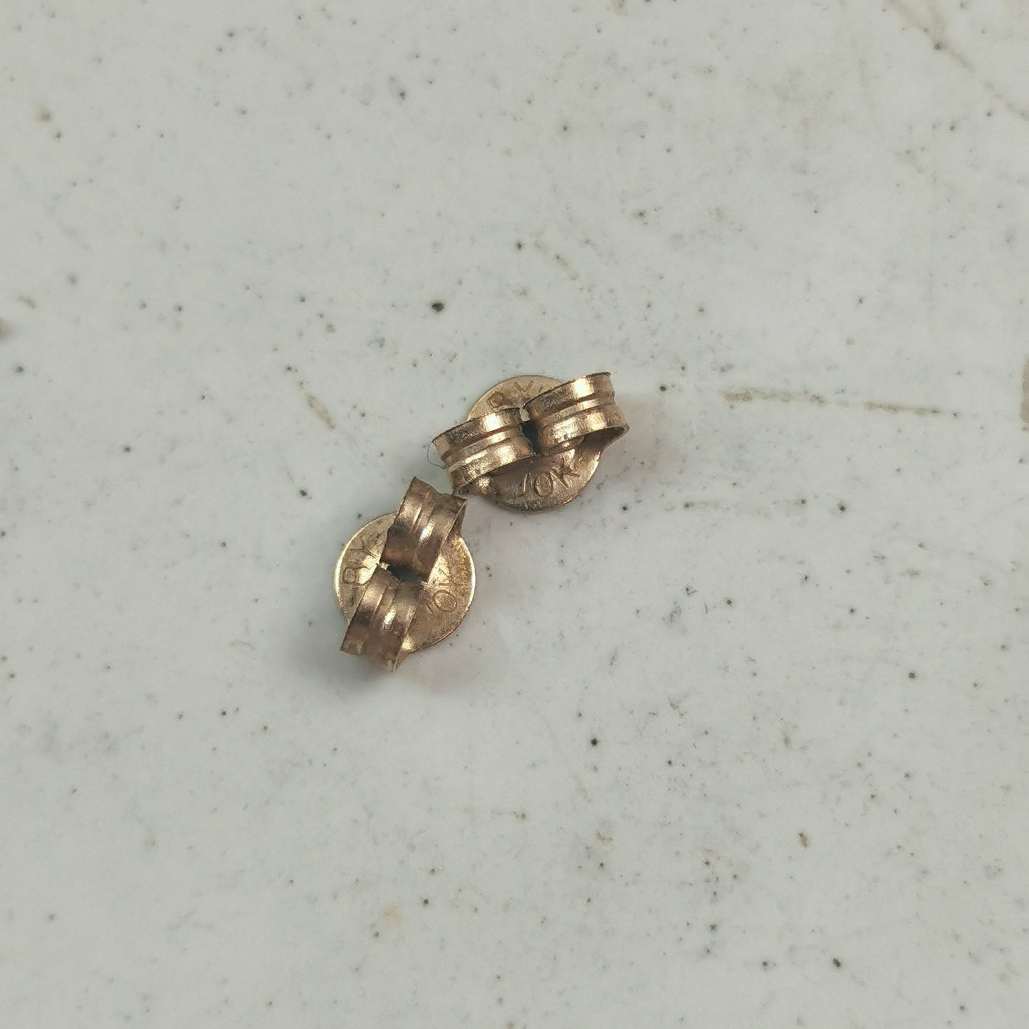 Estate 10k Yellow Gold Light Blue Zircon Stud Earrings - December Birthstone