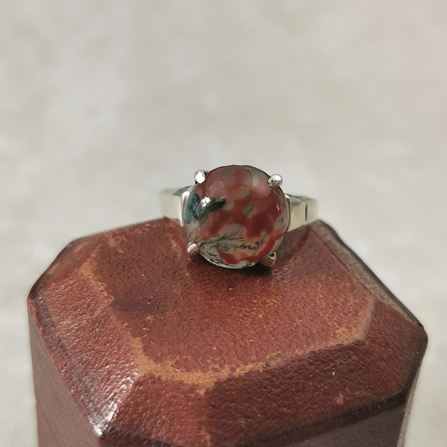 Repurposed Sterling Silver and Moss Agate Ring - Conversion Piece