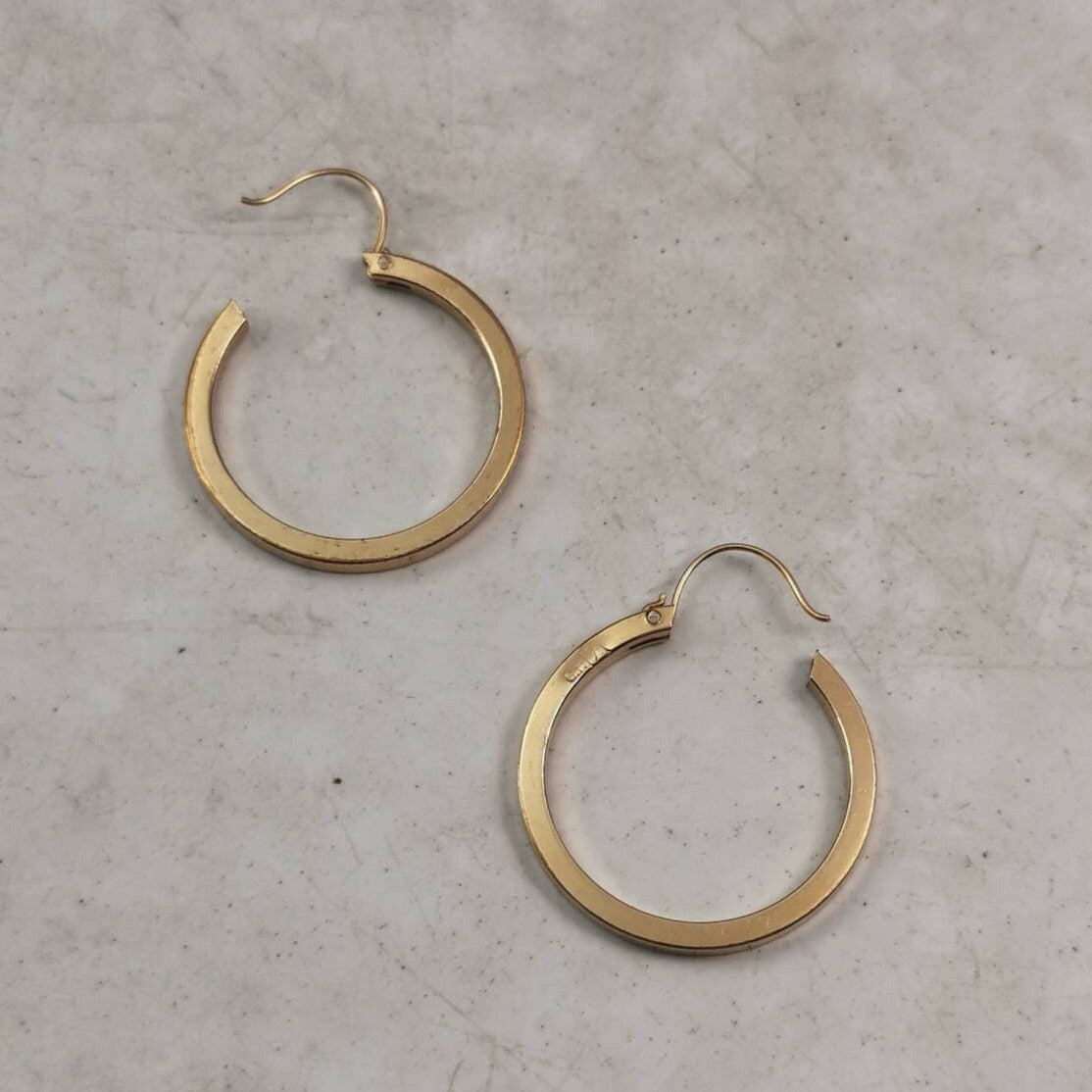 Vintage Forstner Gold Filled Vintage 2 cm Square Tube Hoops