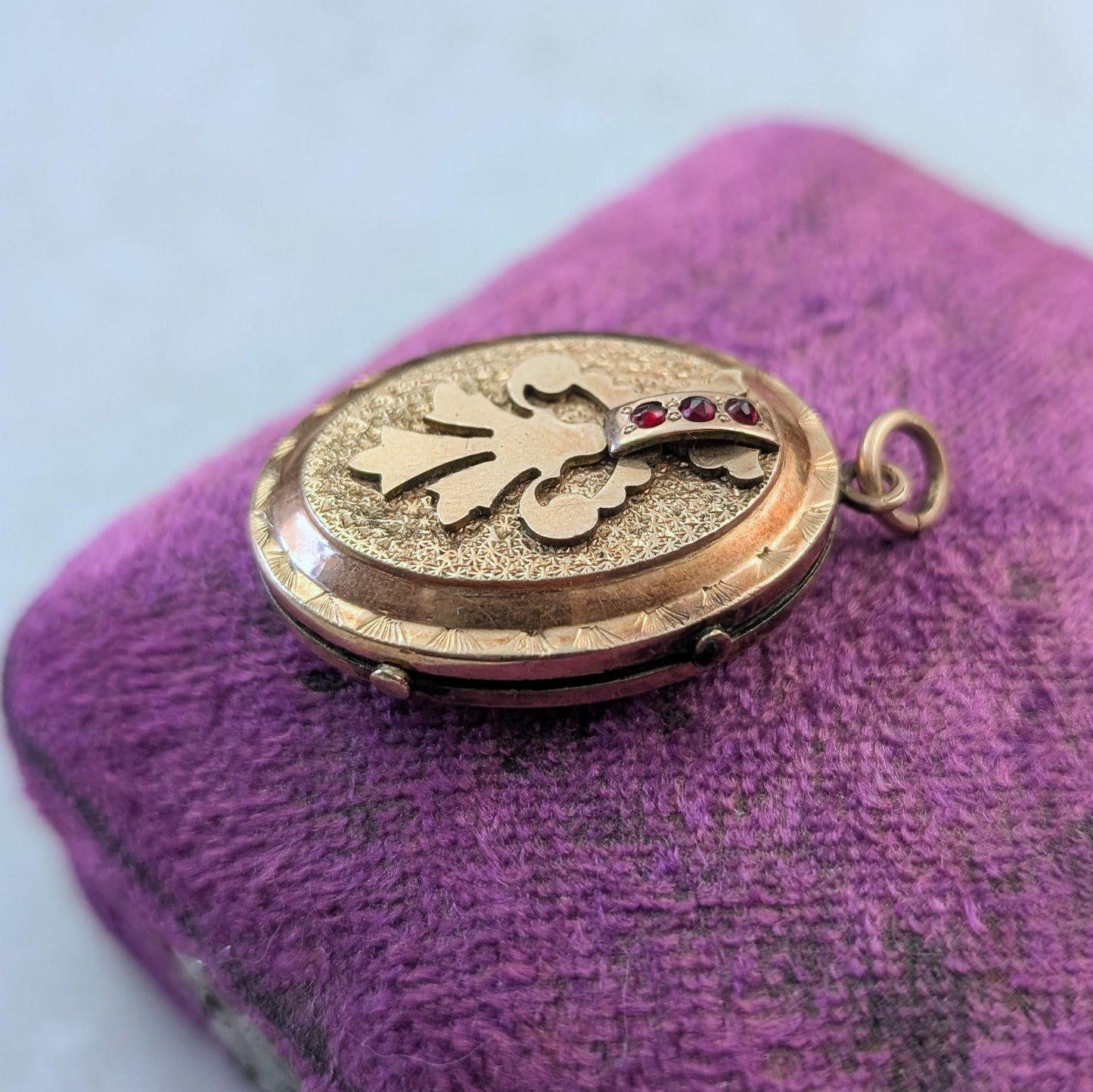 Victorian Gold Filled Bohemian Garnet Large Picture Locket