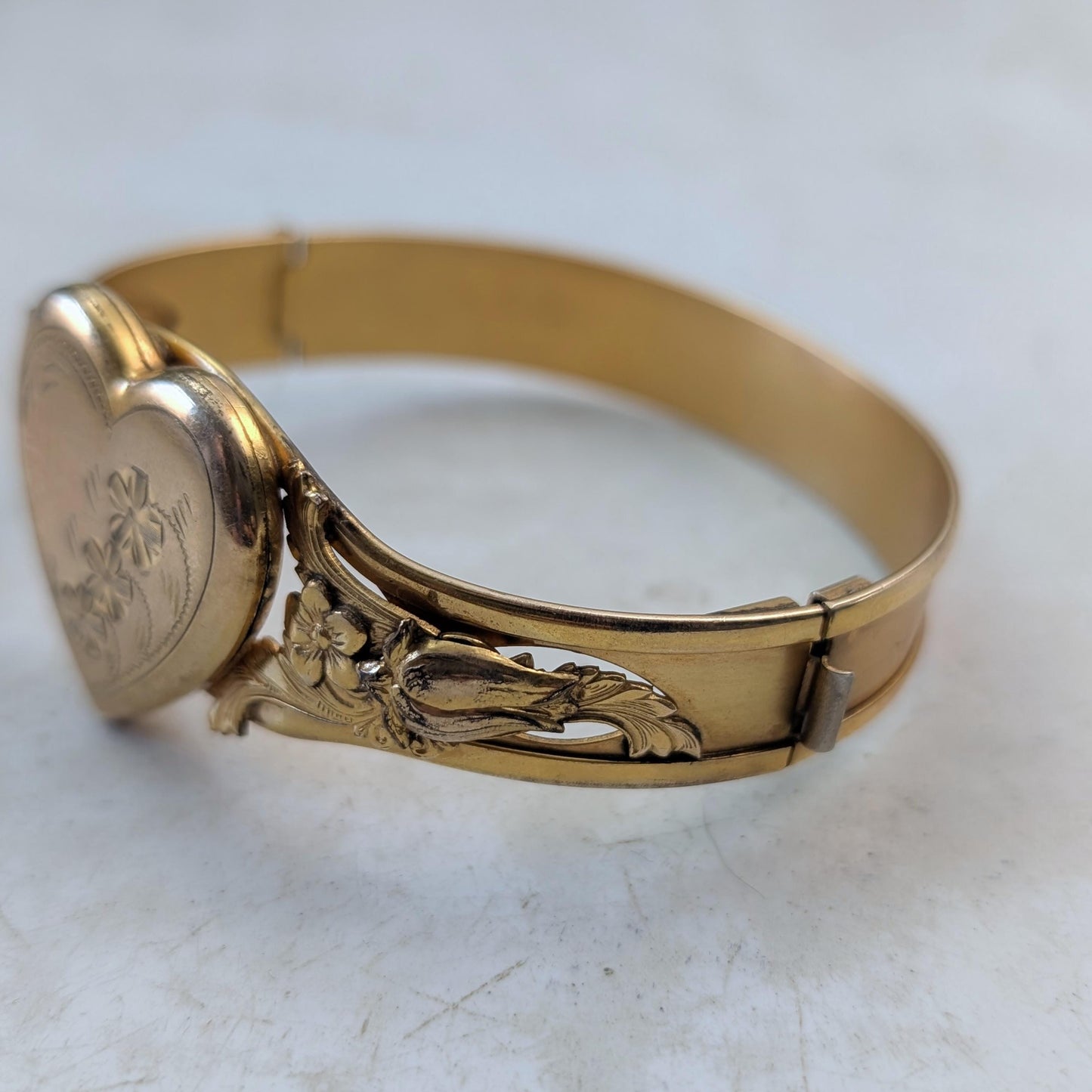 Vintage Gold Filled Sweetheart Locket Bracelet