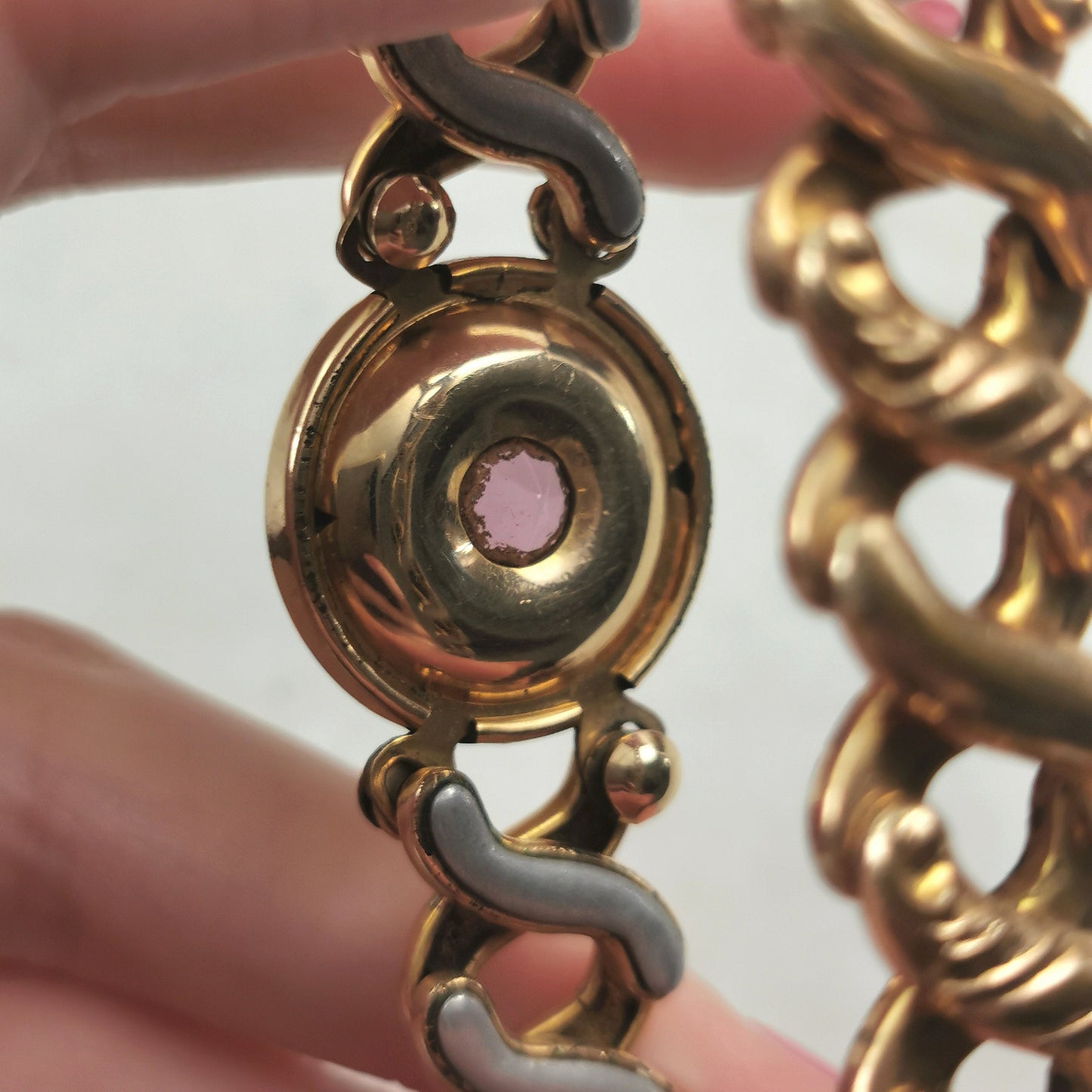 Antique Purple Paste Gold Filled Expansion Bracelet