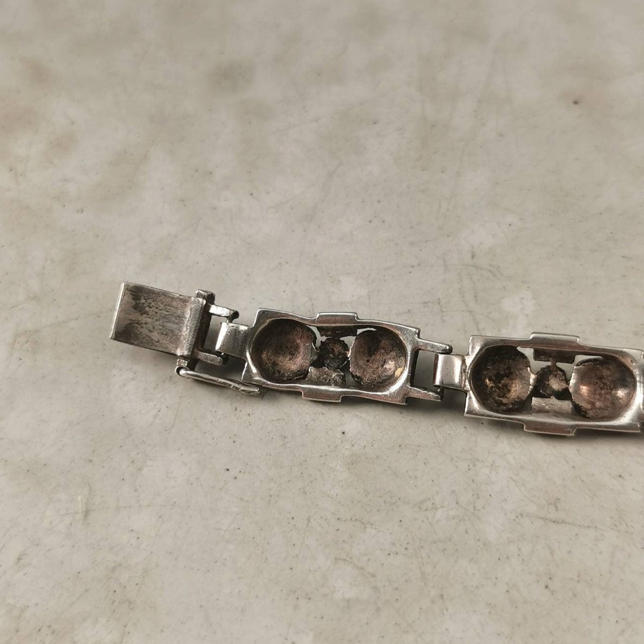 Art Deco Birks Sterling Silver and Marcasite Rose Bracelet