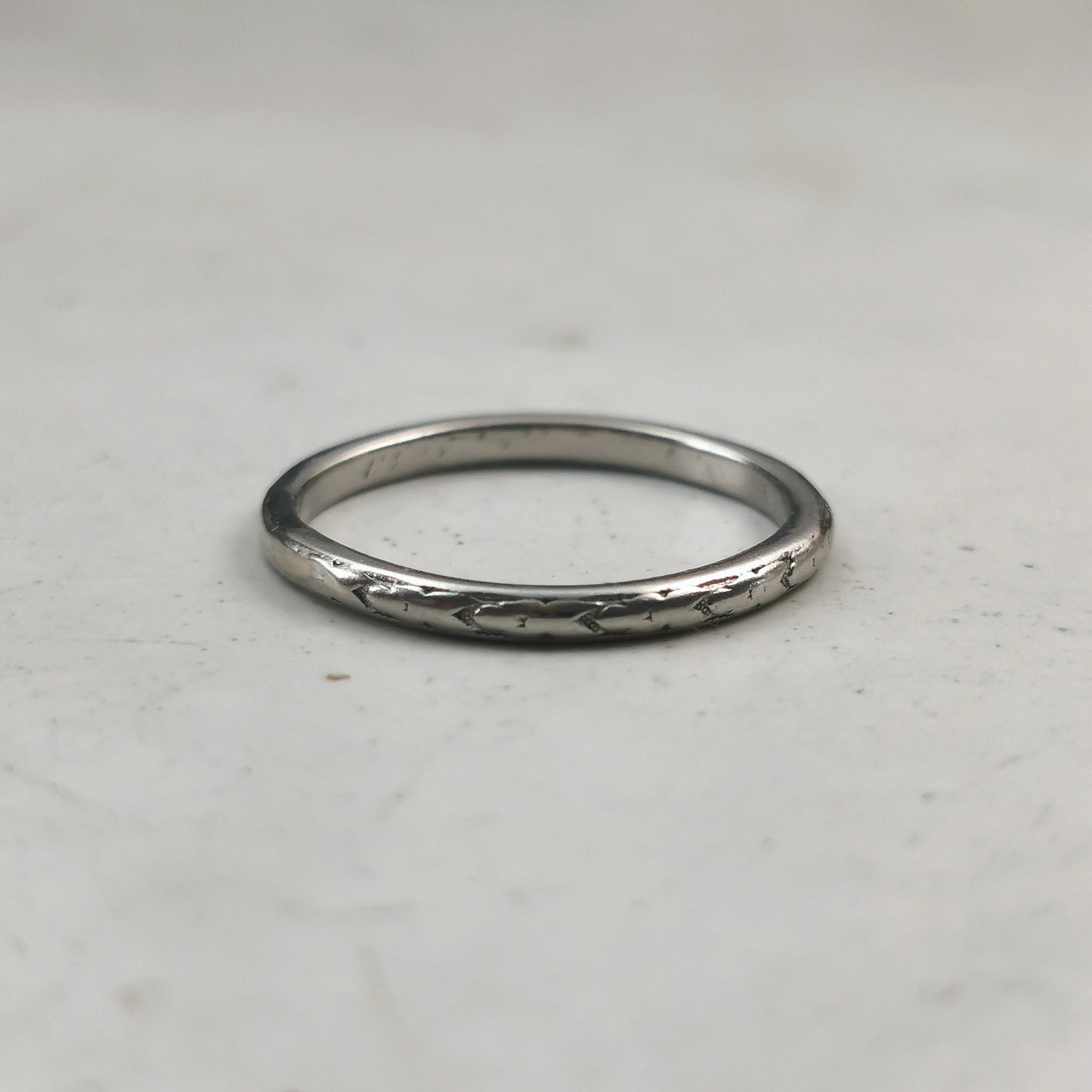 Art Deco Birks & Traub Orange Blossom Platinum Wedding Band