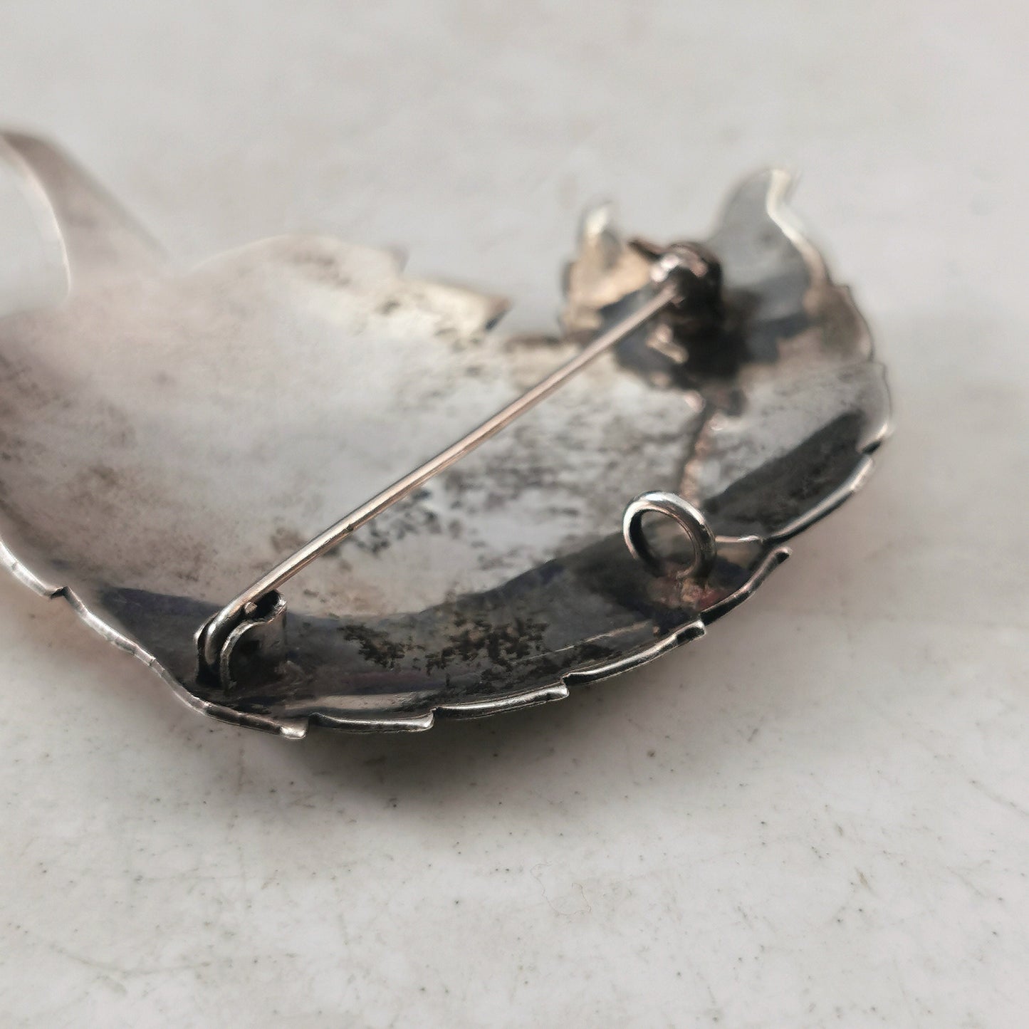 Vintage Siam Sterling Silver and Yellow Enamel Set - Fancy Link Bracelet & Brooch Pendant