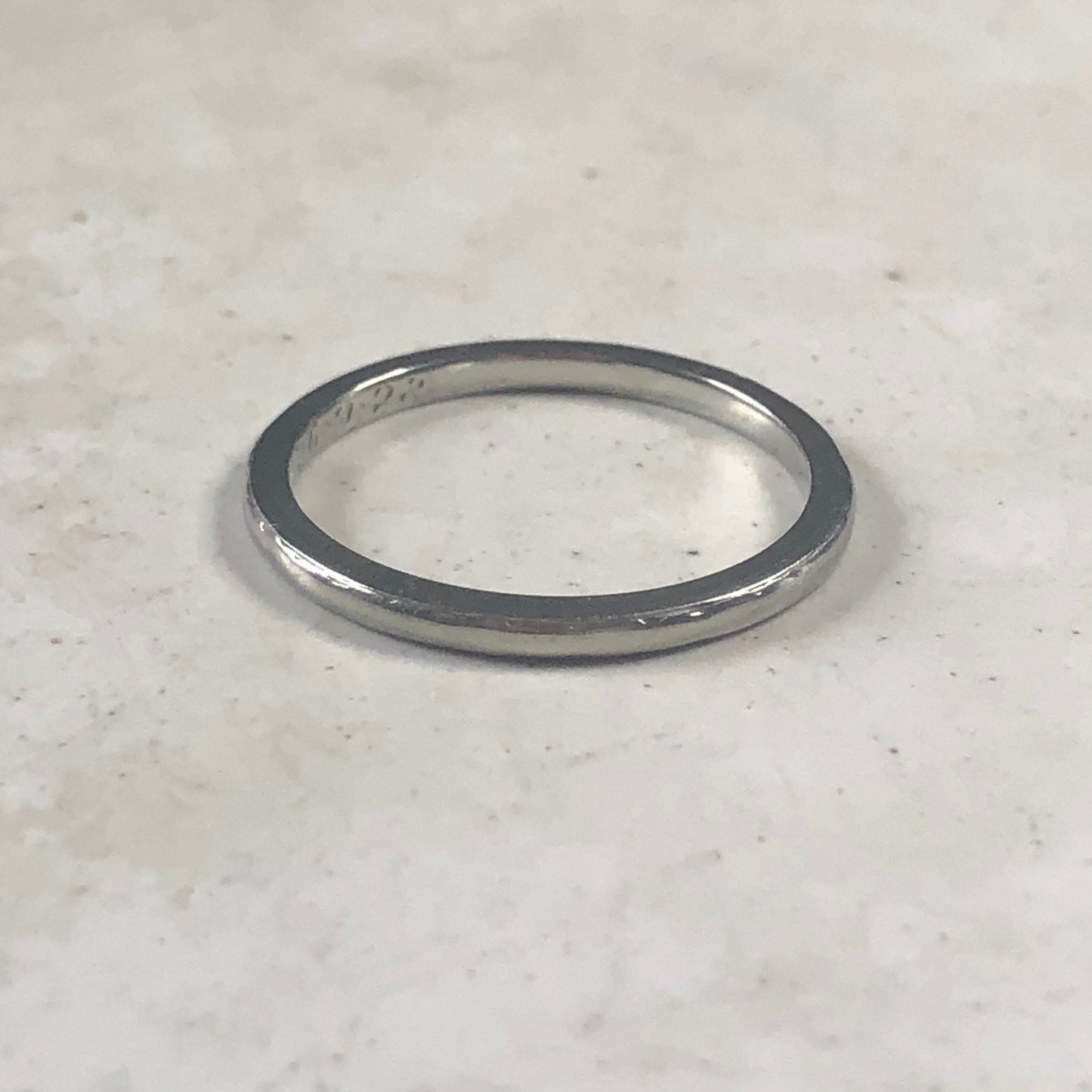 Art Deco 18k White Gold Engraved Orange Blossom Wedding Band