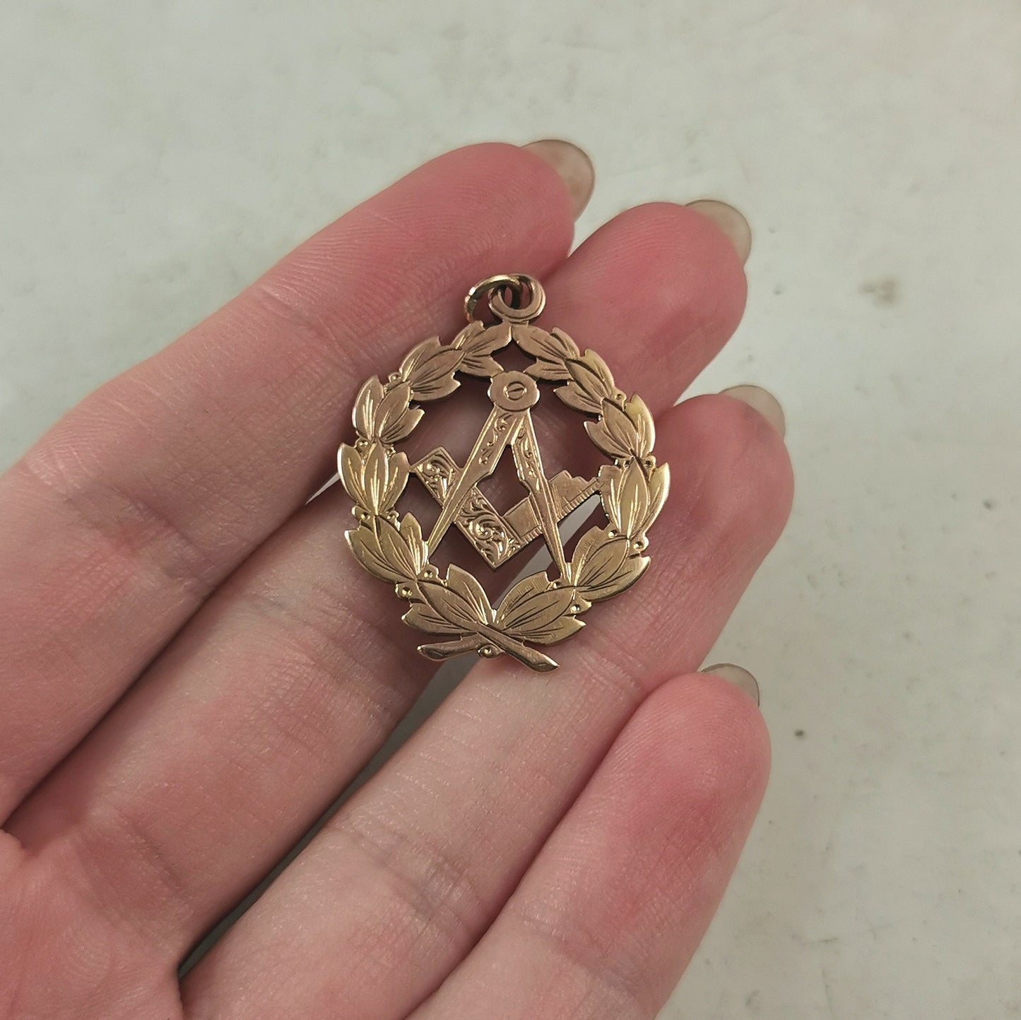 Antique Chester 9ct Yellow Gold Free Mason's Fob or Charm