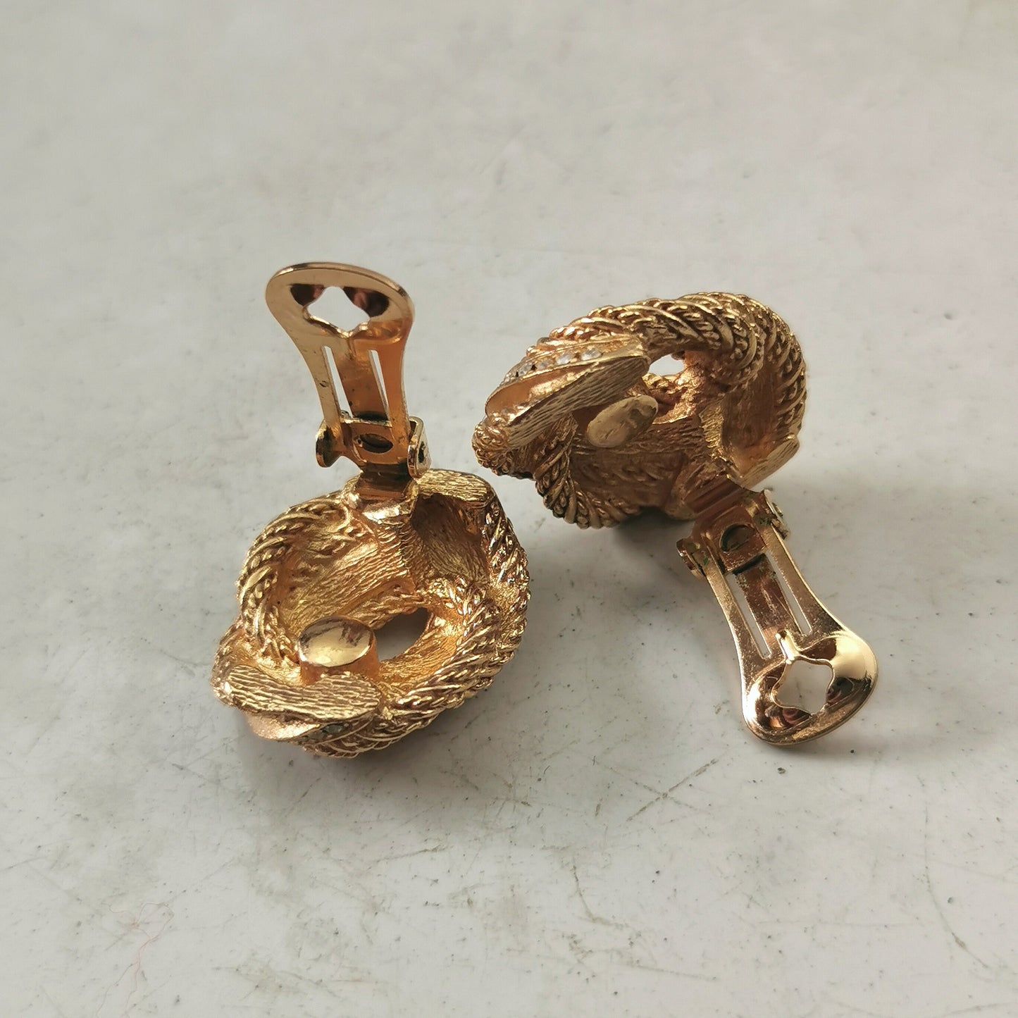 Vintage Christian Dior Knot Gold Tone Ear Clips
