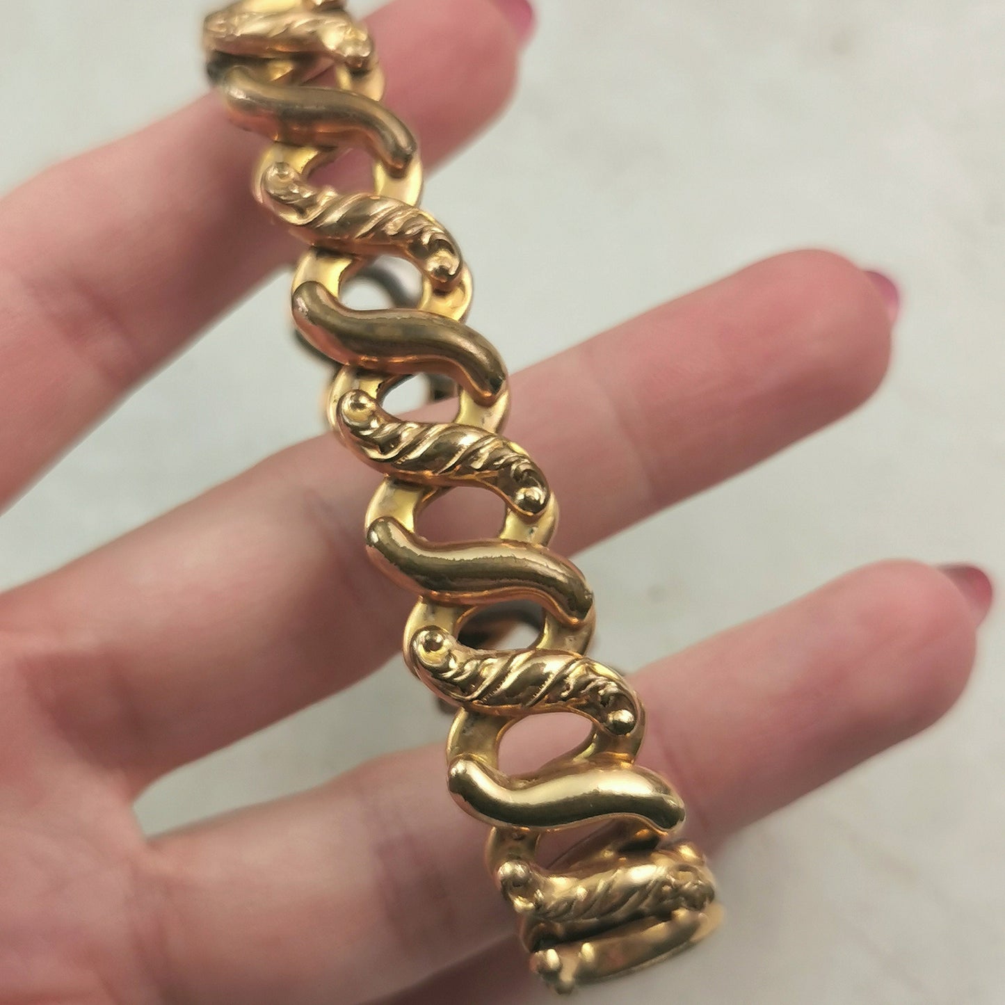 Antique Purple Paste Gold Filled Expansion Bracelet