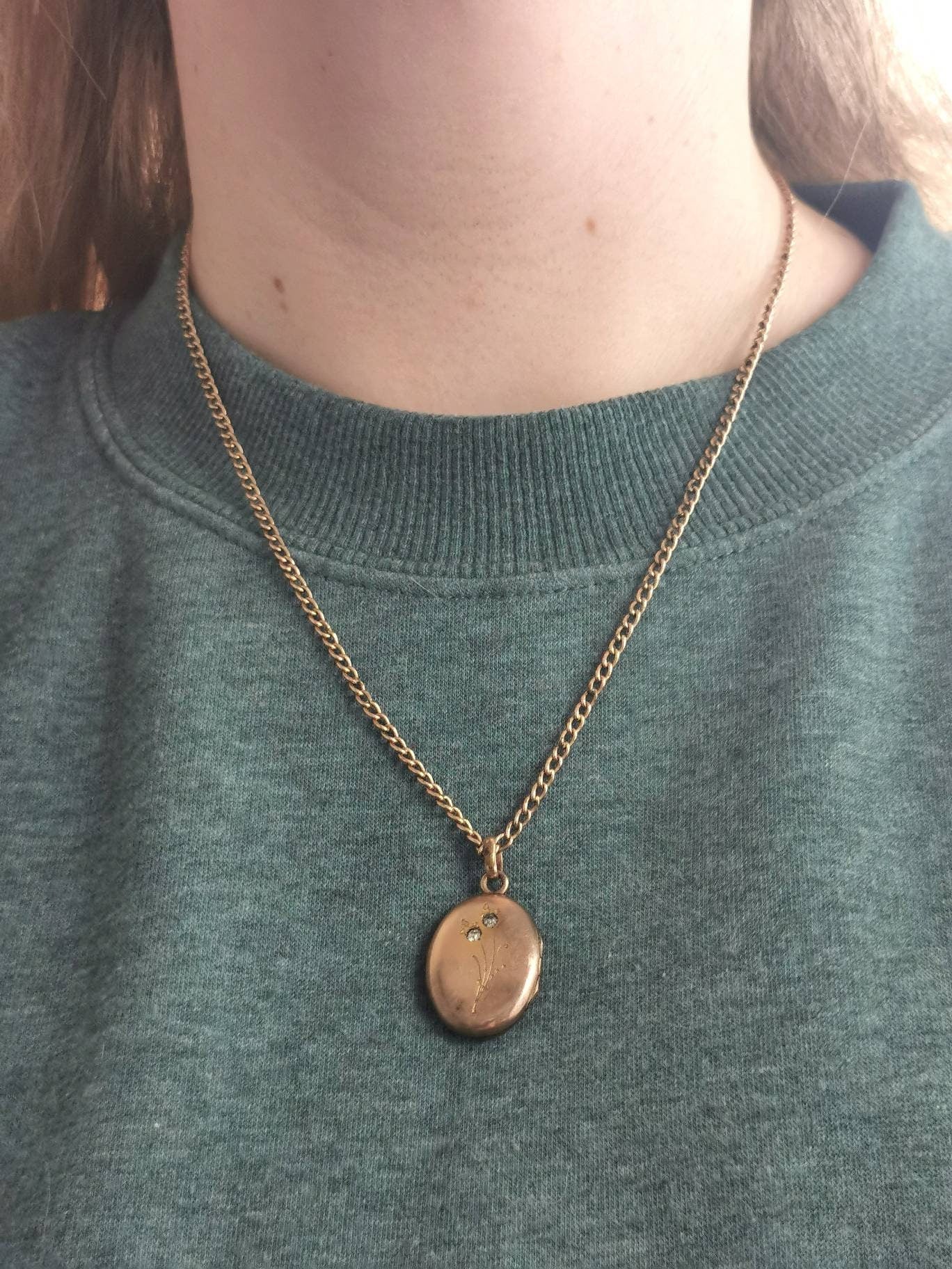 Antique Victorian Gold Filled Locket Necklace