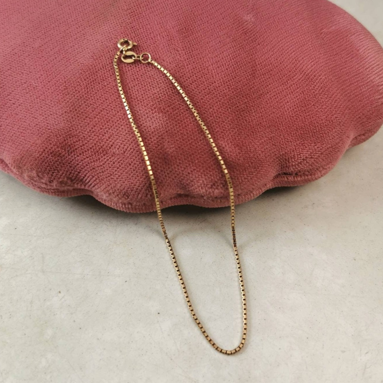 Vintage 10k Yellow Gold Box Link Chain Anklet