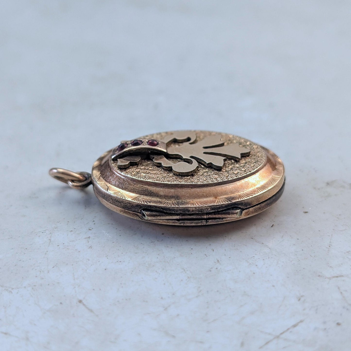 Victorian Gold Filled Bohemian Garnet Large Picture Locket
