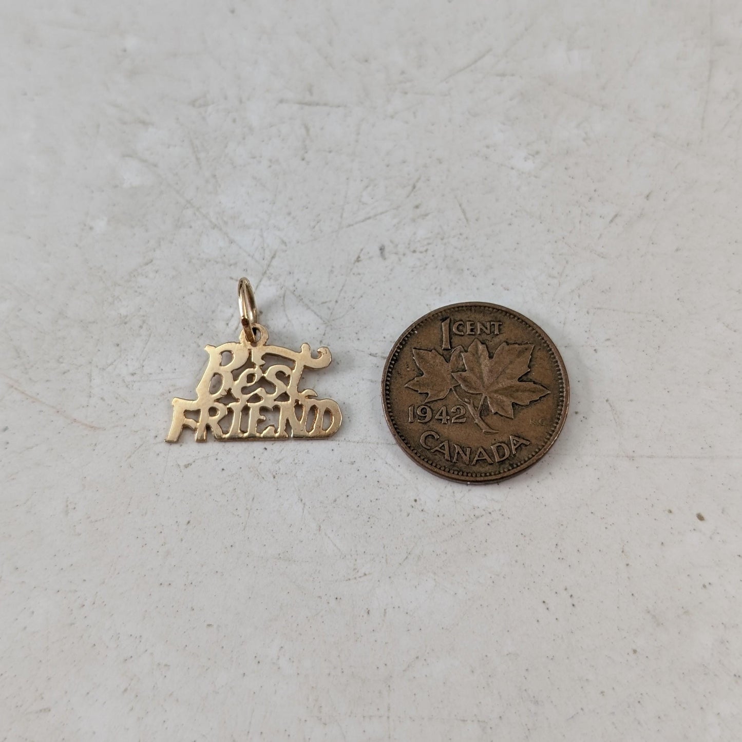Vintage 10k Yellow Gold Best Friend Pendant