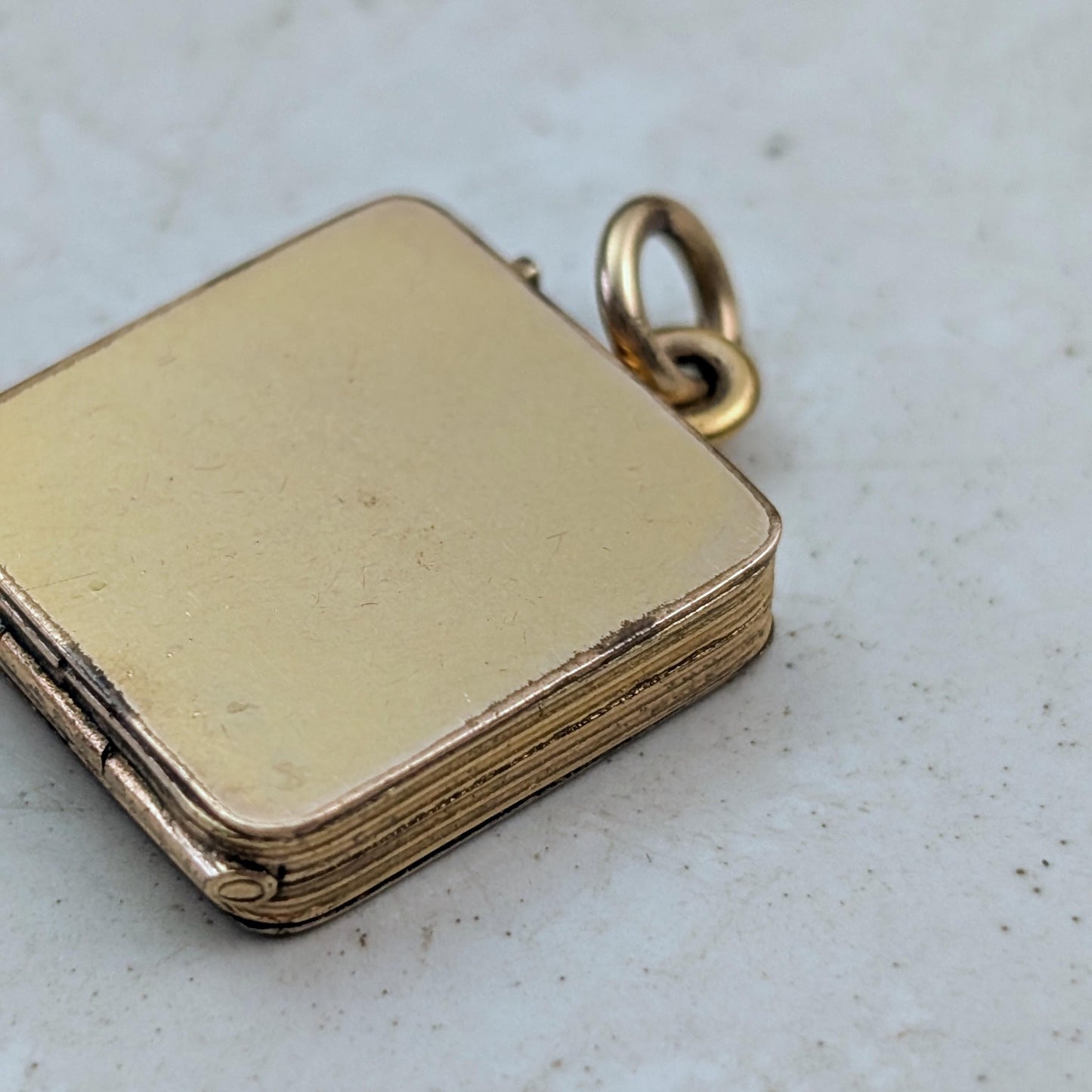 Antique Victorian Gold Filled Small Forget-me-not Square Locket