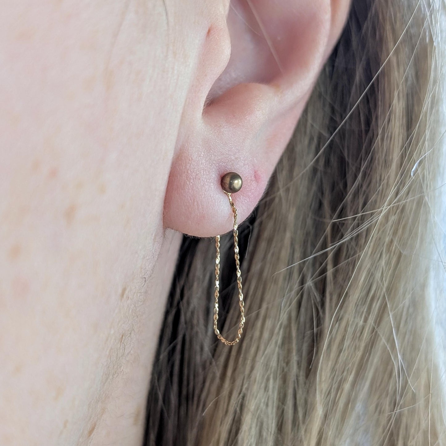 Vintage 10k Twisted Serpentine Chain Earring Enhancers