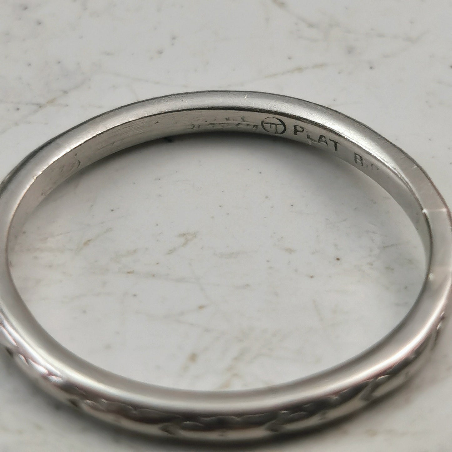Art Deco Birks & Traub Orange Blossom Platinum Wedding Band