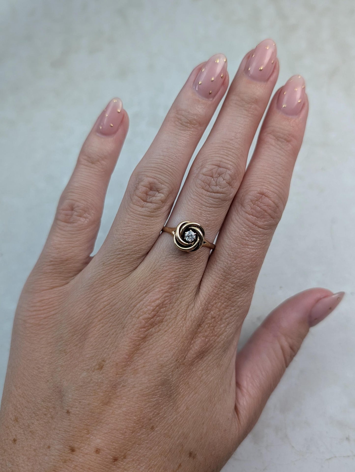 Victorian 10k 14k Old European Diamond Love Knot Ring