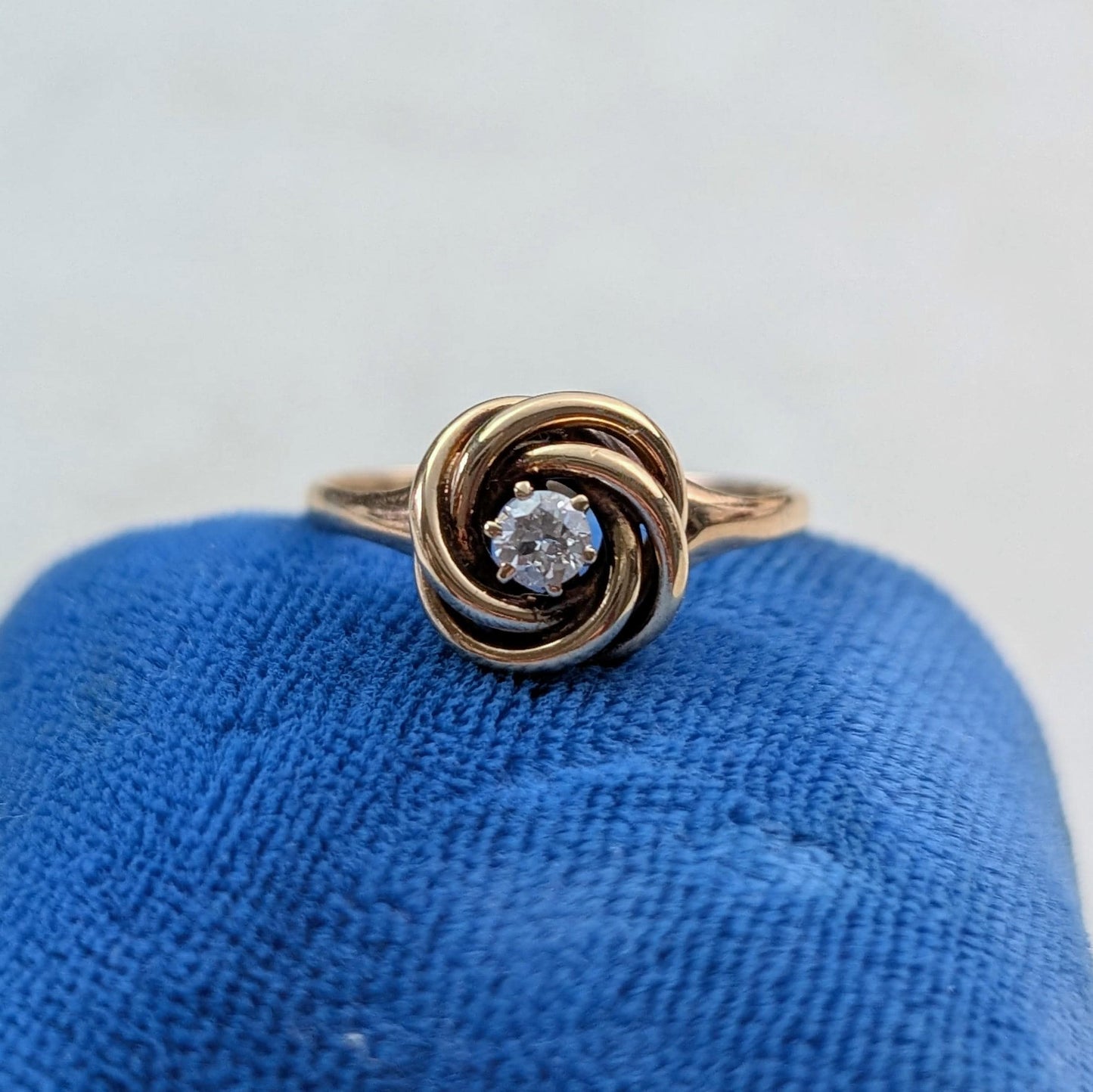 Victorian 10k 14k Old European Diamond Love Knot Ring