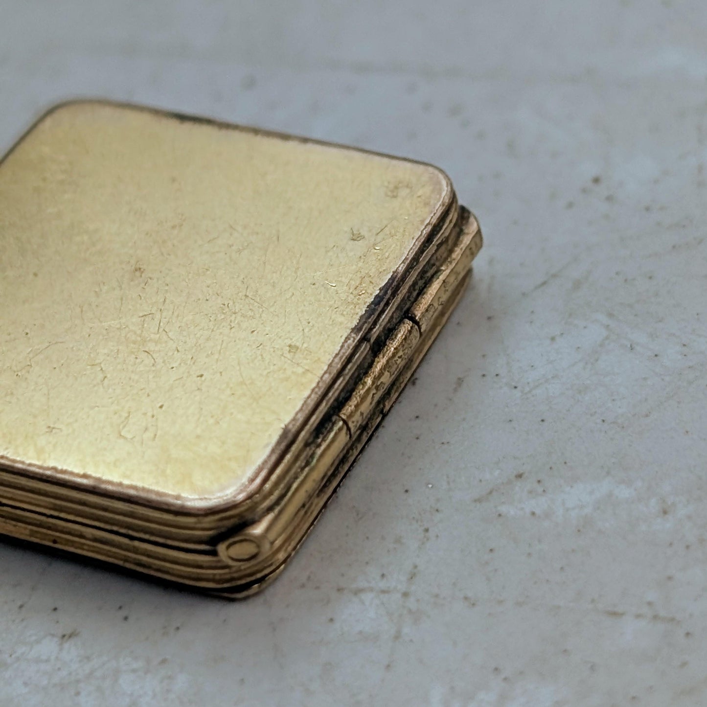Antique Victorian Gold Filled Small Forget-me-not Square Locket