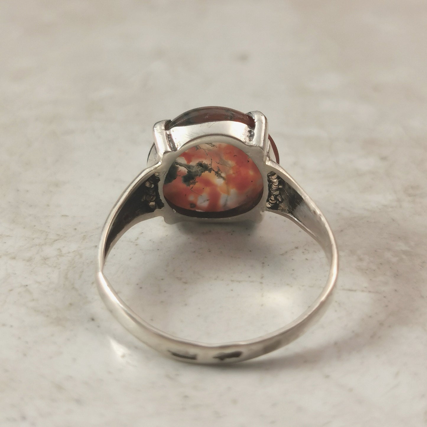 Repurposed Sterling Silver and Moss Agate Ring - Conversion Piece
