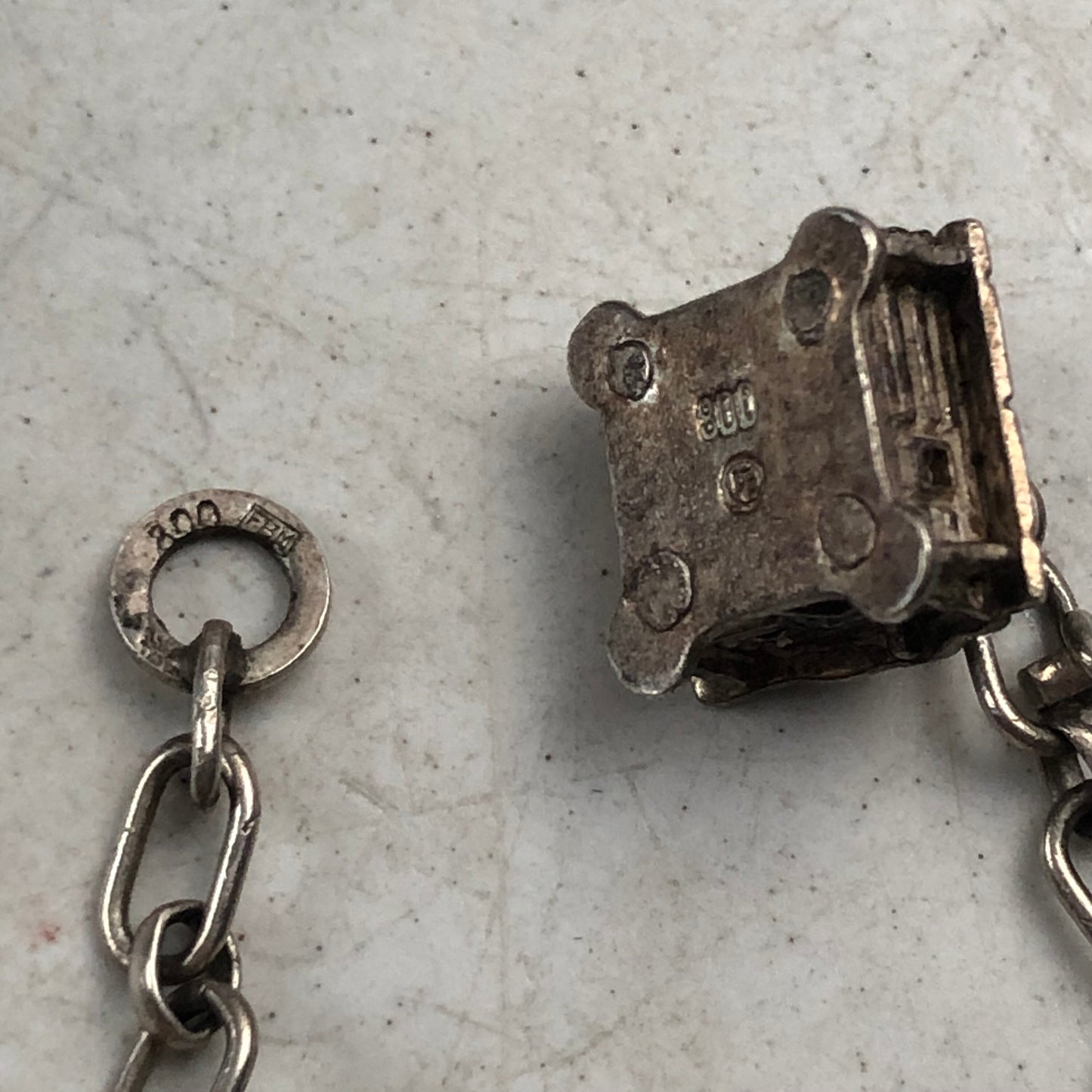 Vintage Switzerland 800 Silver Complete Charm Bracelet