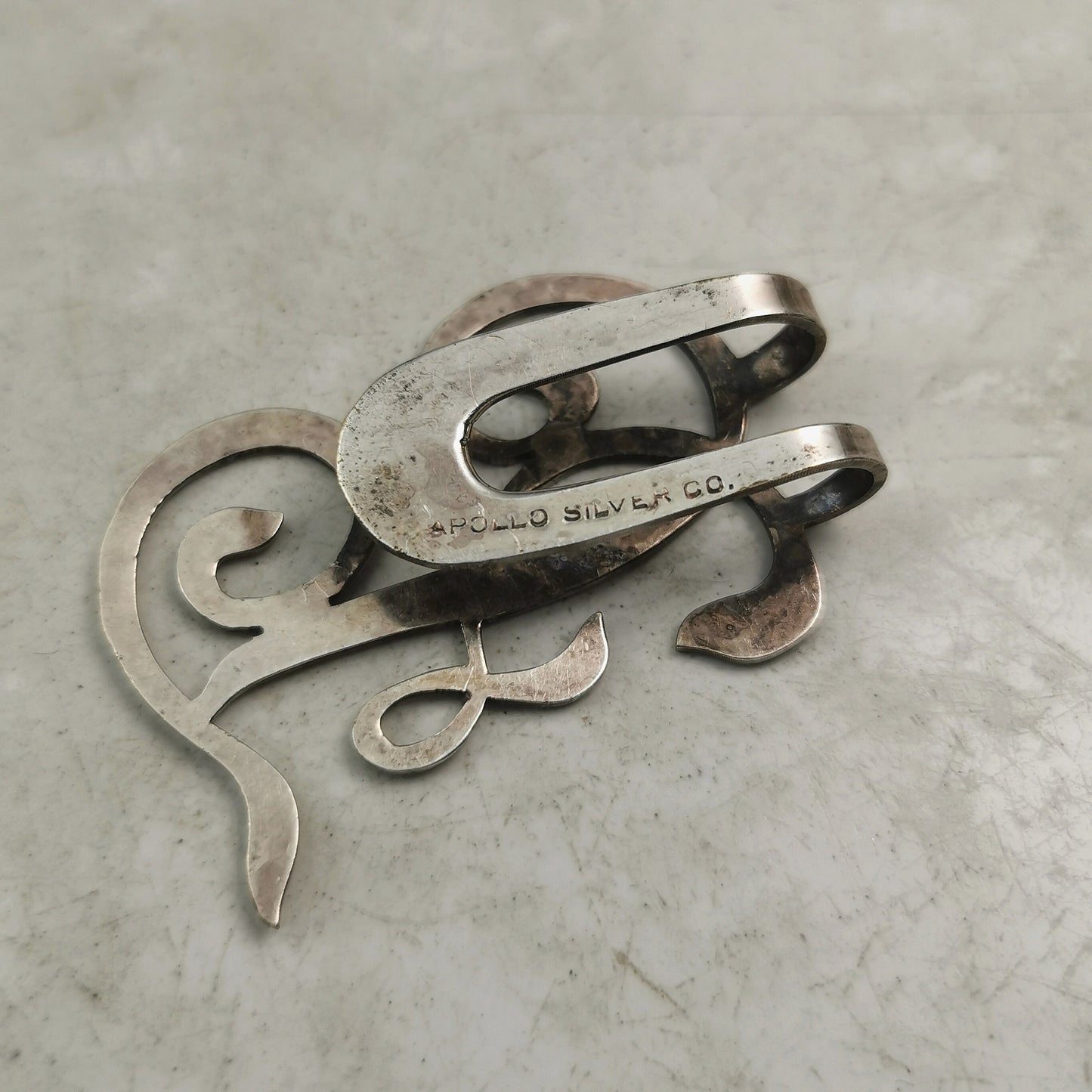 Vintage Apollo Silver Co. Initial Money Clip