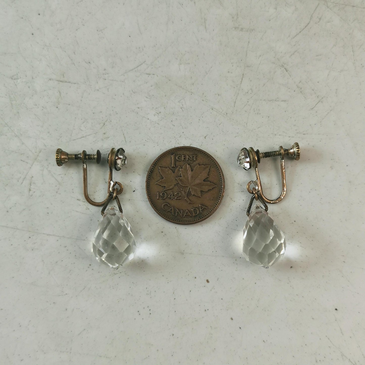 Art Deco Czech Crystal Lever Back Earrings