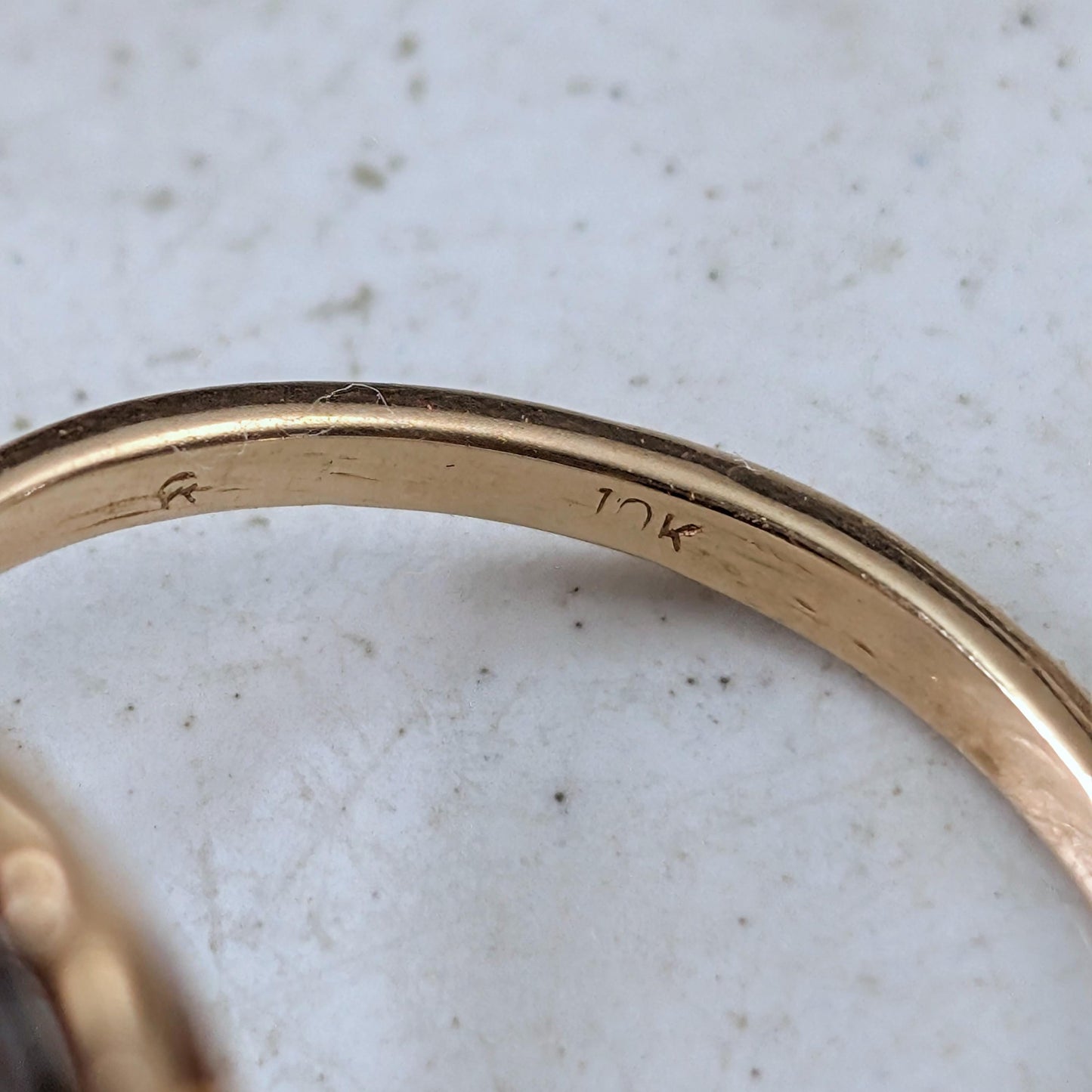 Vintage 10k Yellow Gold Ammolite Triplet Ring