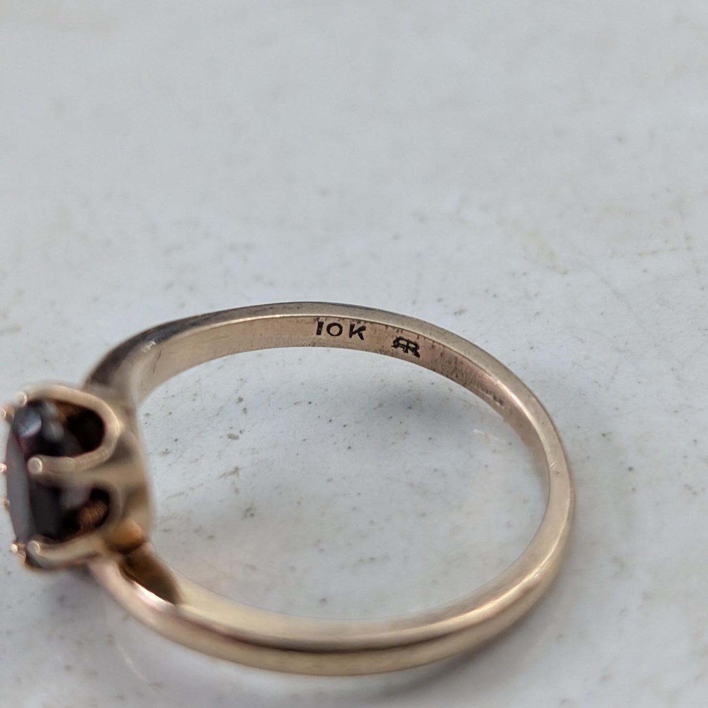Art Deco 10k Yellow Gold Toi & Moi Garnet Ring
