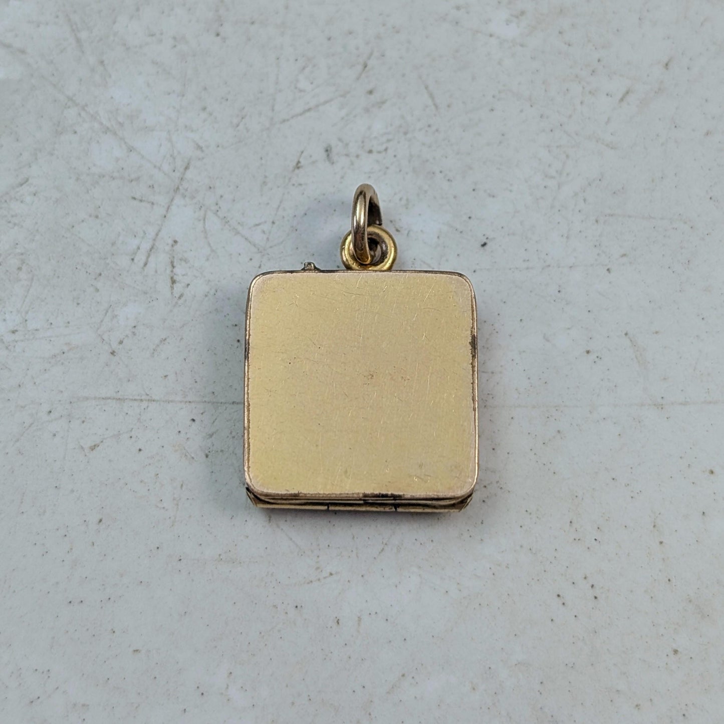Antique Victorian Gold Filled Small Forget-me-not Square Locket