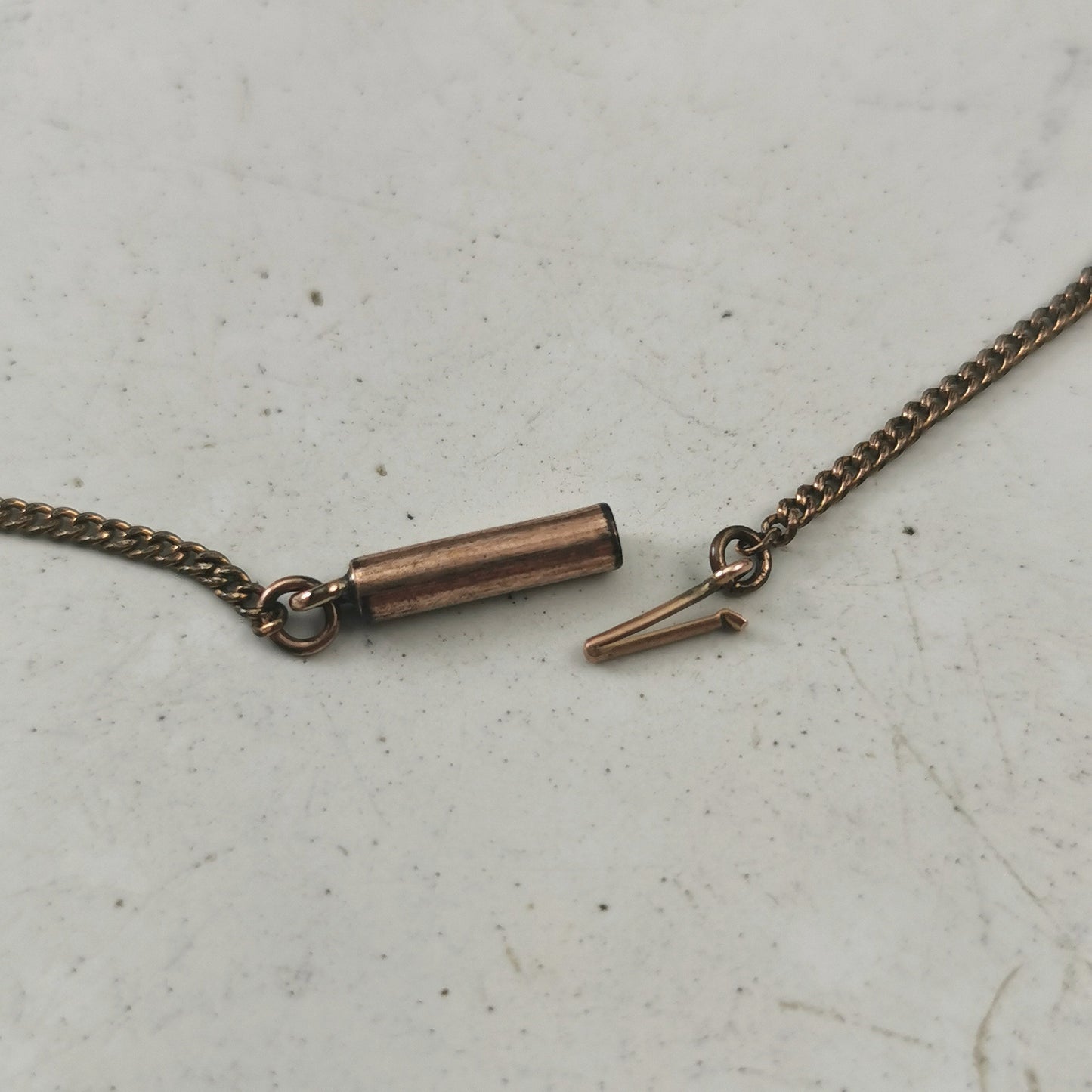 Antique Edwardian Gold Fill on Brass Necklace - Paste Amethyst Lavaliere Necklace - 17.5"