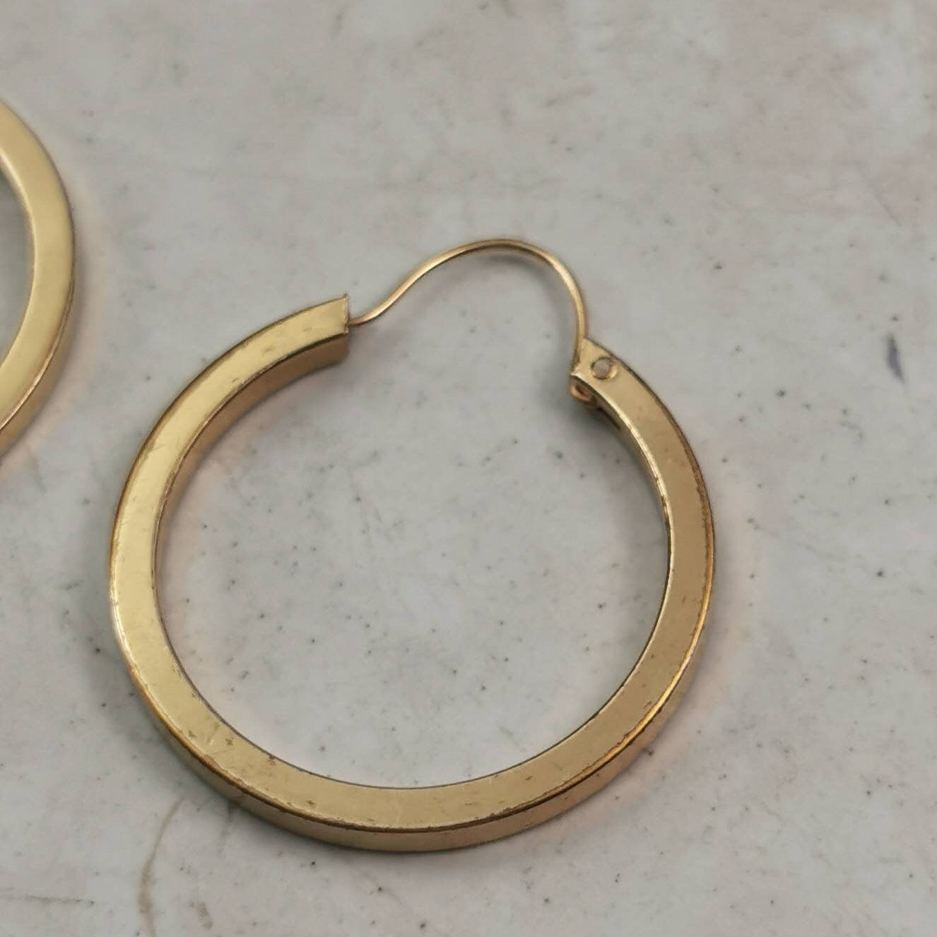 Vintage Forstner Gold Filled Vintage 2 cm Square Tube Hoops