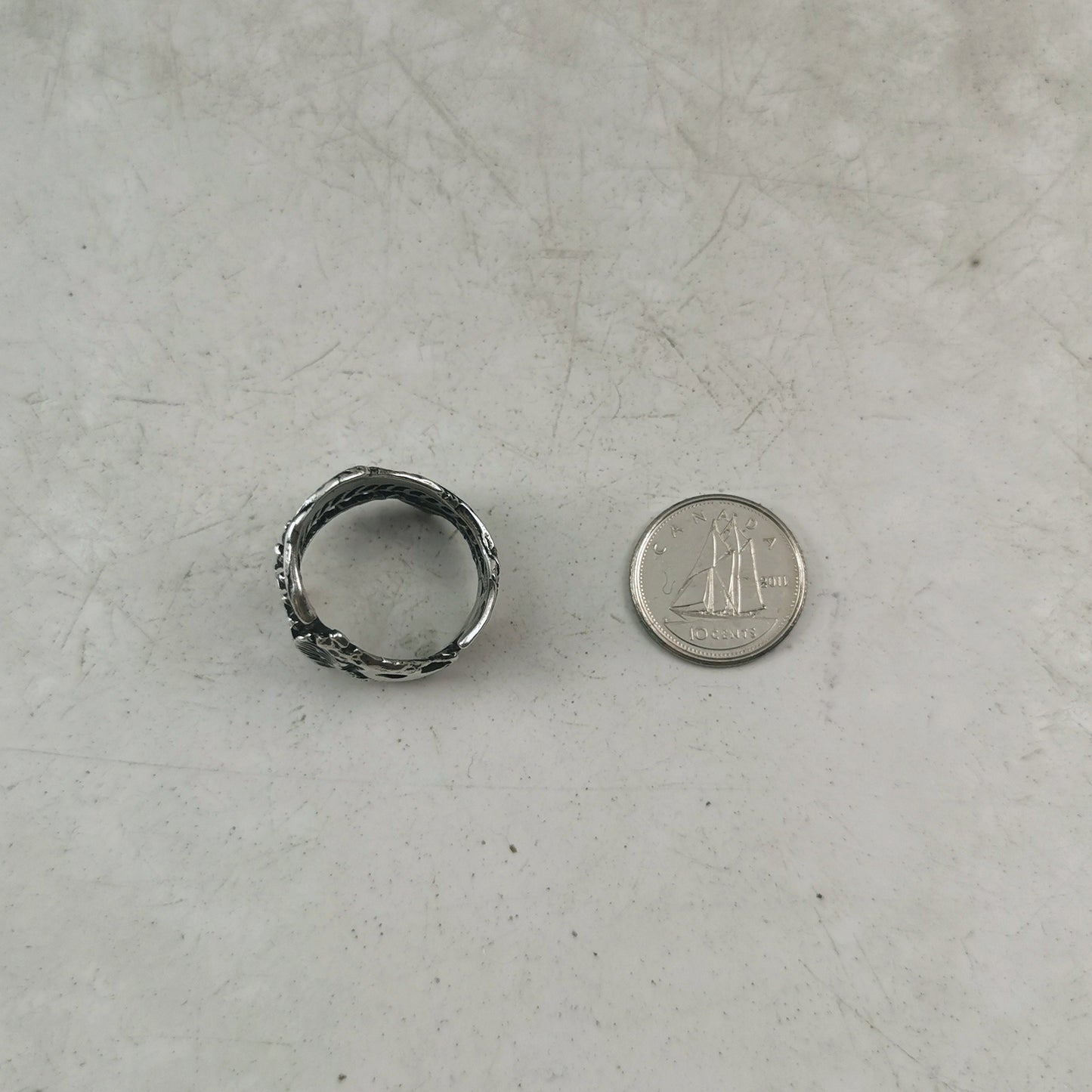 Vintage Sterling Silver Fish Skeleton Ring