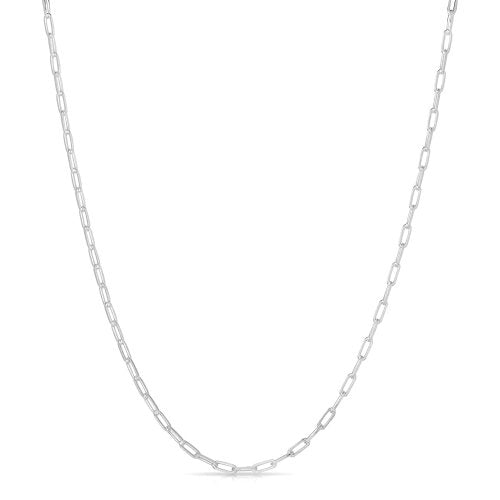 New Sterling Silver 1.8mm Paperclip Chain Necklace - Silver & Gold
