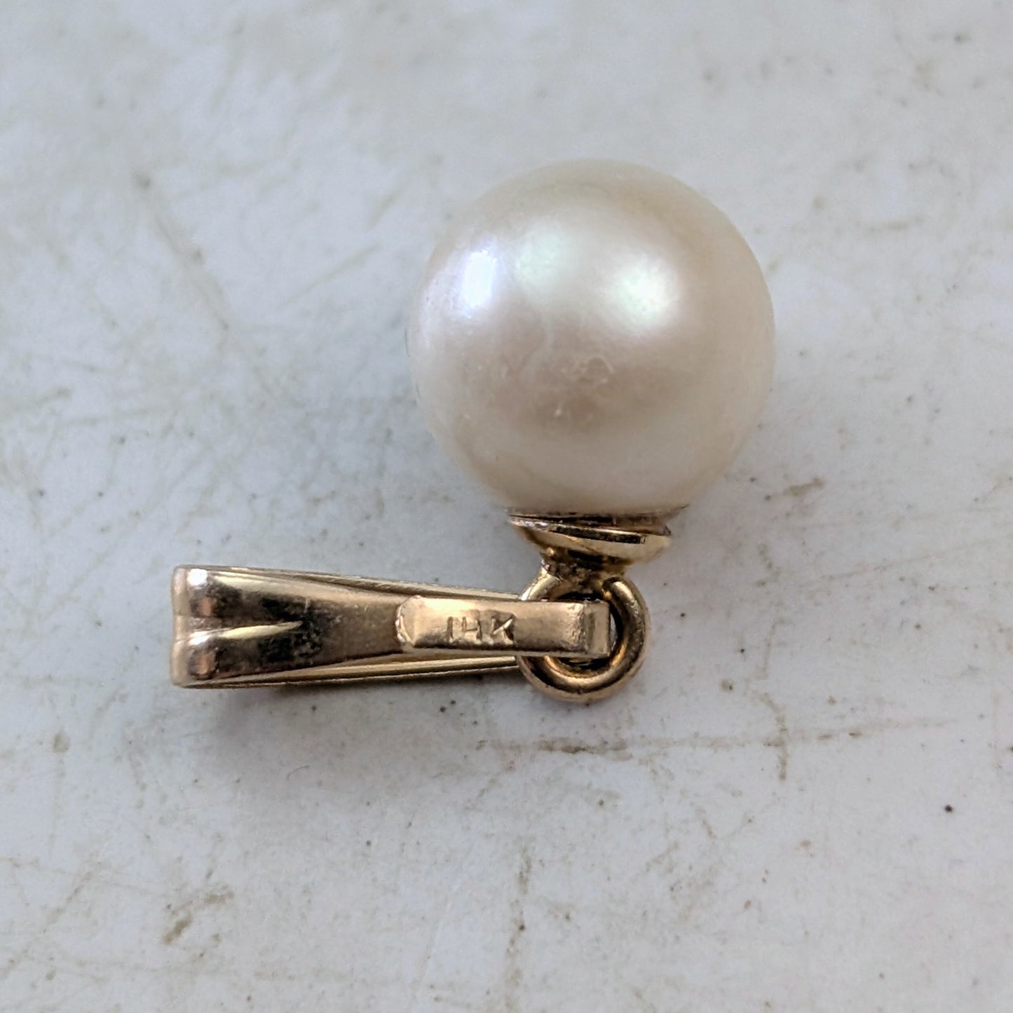 14K Yellow Gold Cultured Pearl Pendant