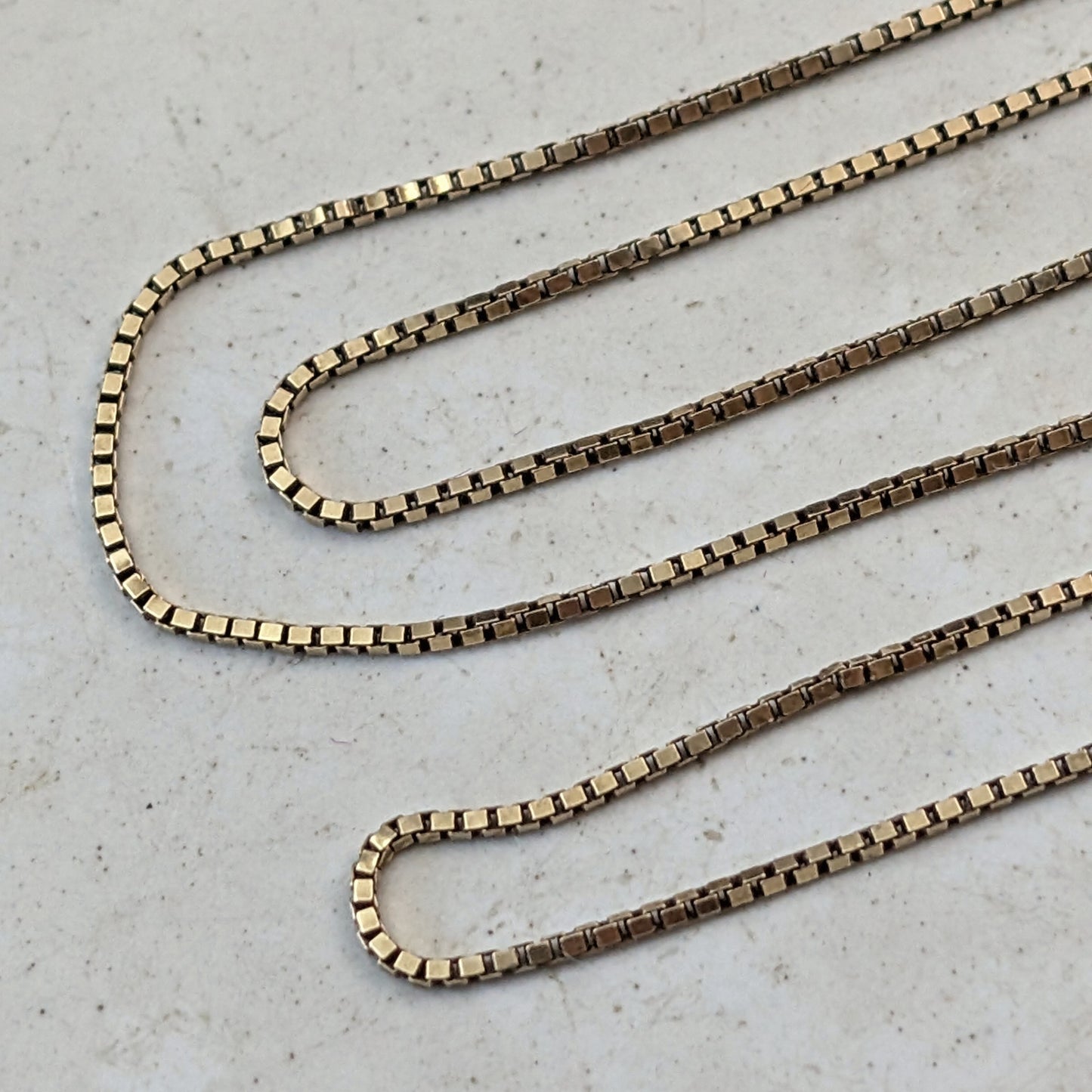 Estate 10k Yellow Gold 15" Box Link Chain