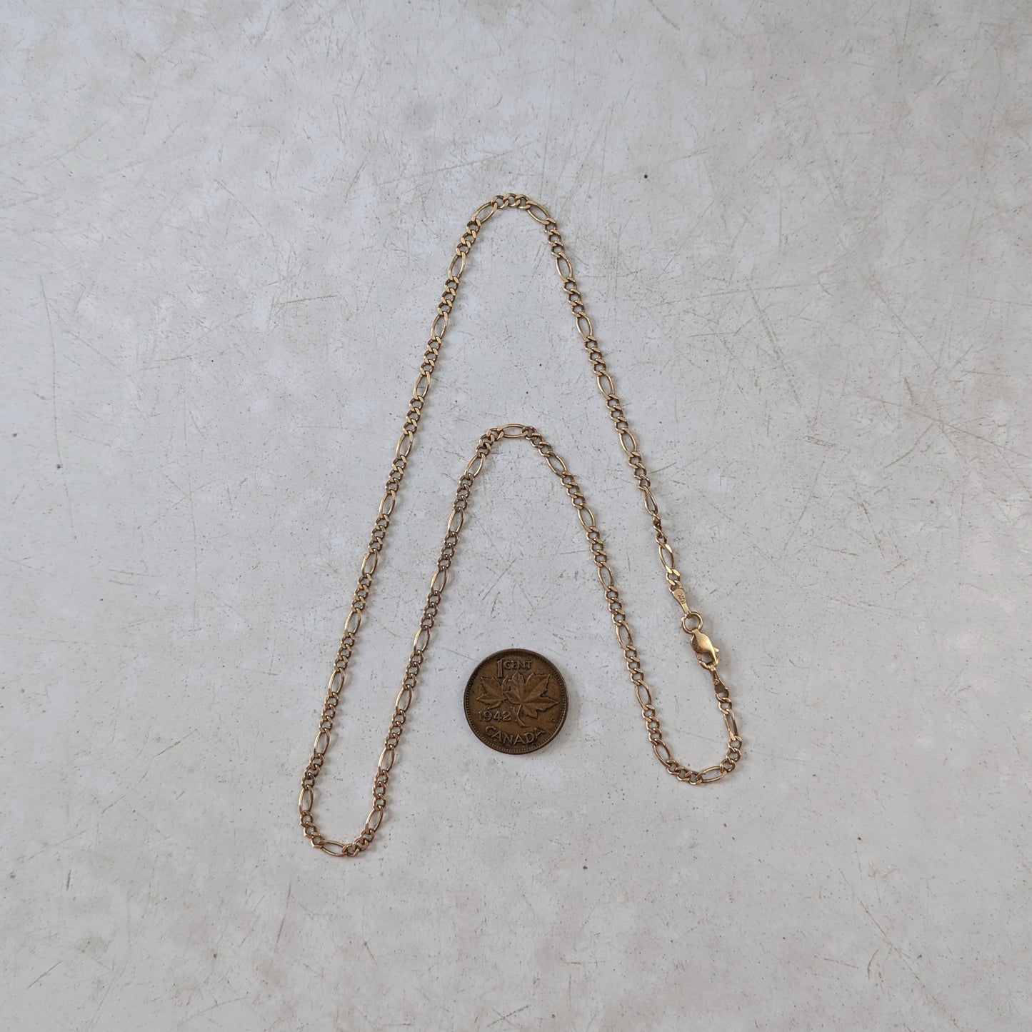 Estate 10k Yellow Gold 2.5mm Chain Figaro Chain