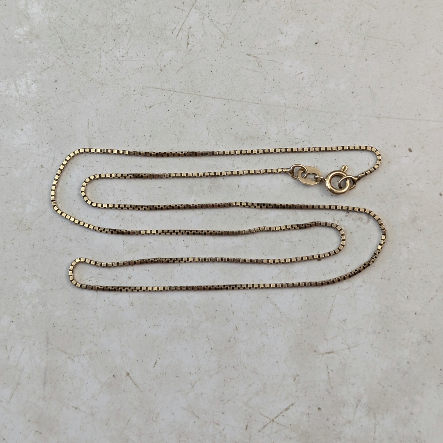 Estate 10k Yellow Gold 15" Box Link Chain