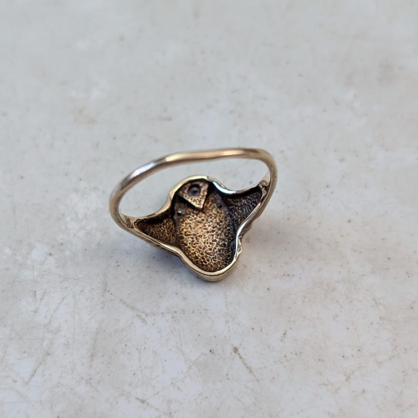 Vintage 10k gold Initia Signet Rings with Accent Gems