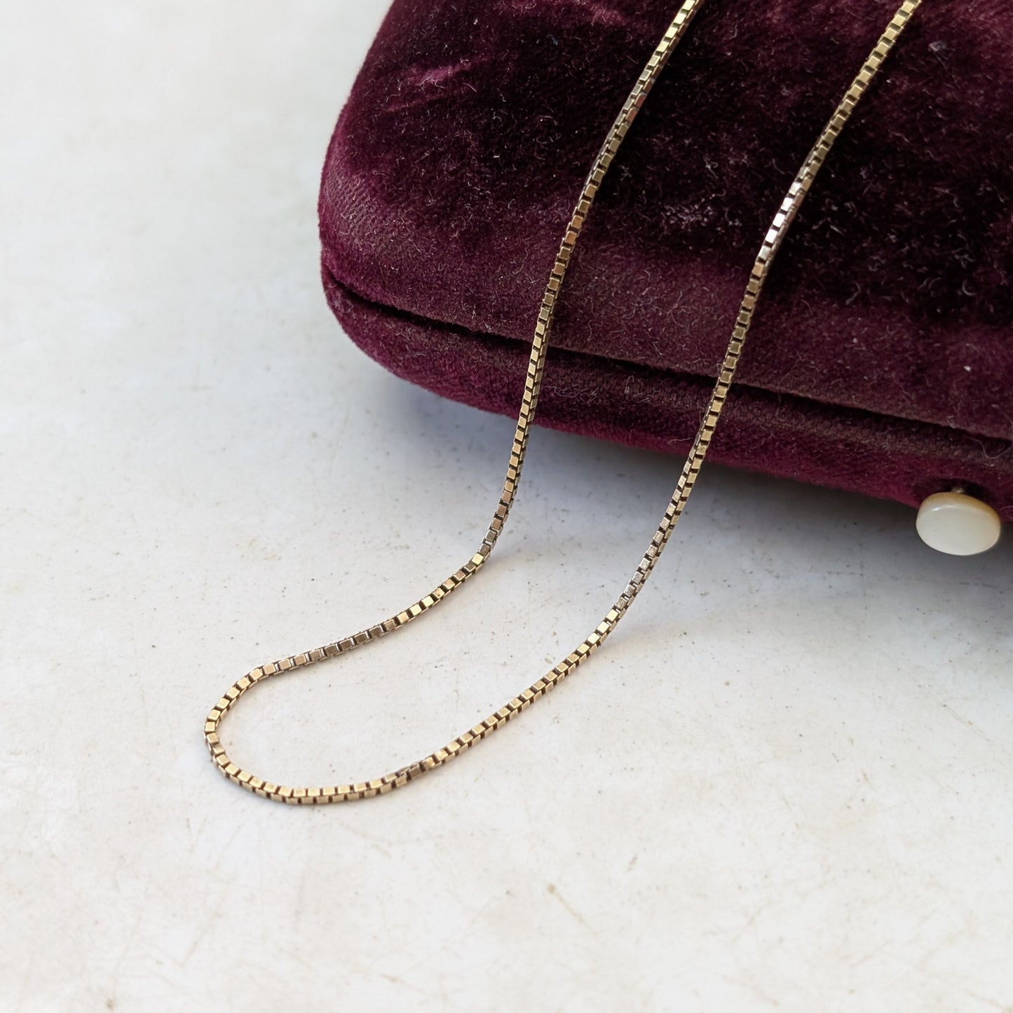 Estate 10k Yellow Gold 15" Box Link Chain