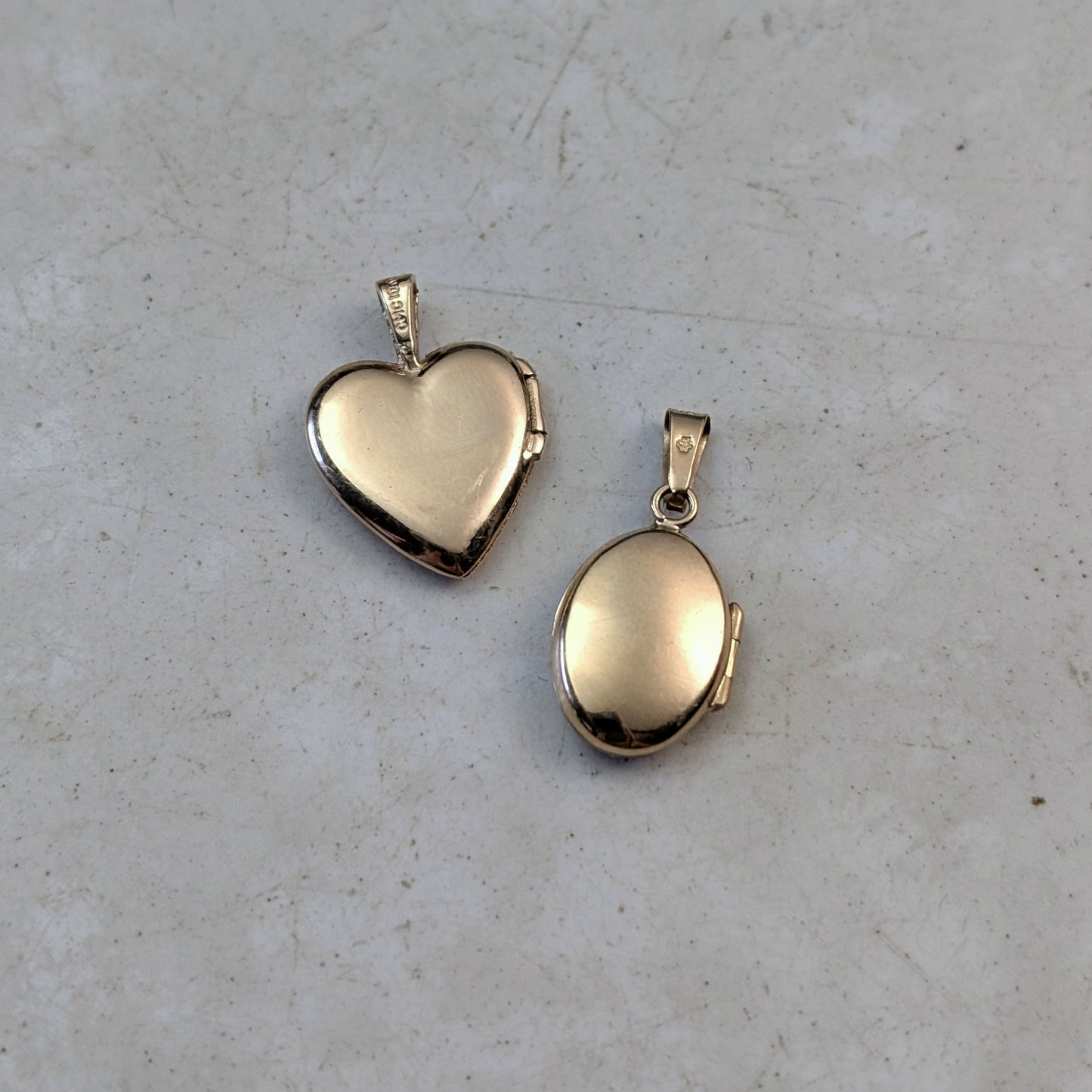 Vintage 10k Oval and Heart Small Lockets