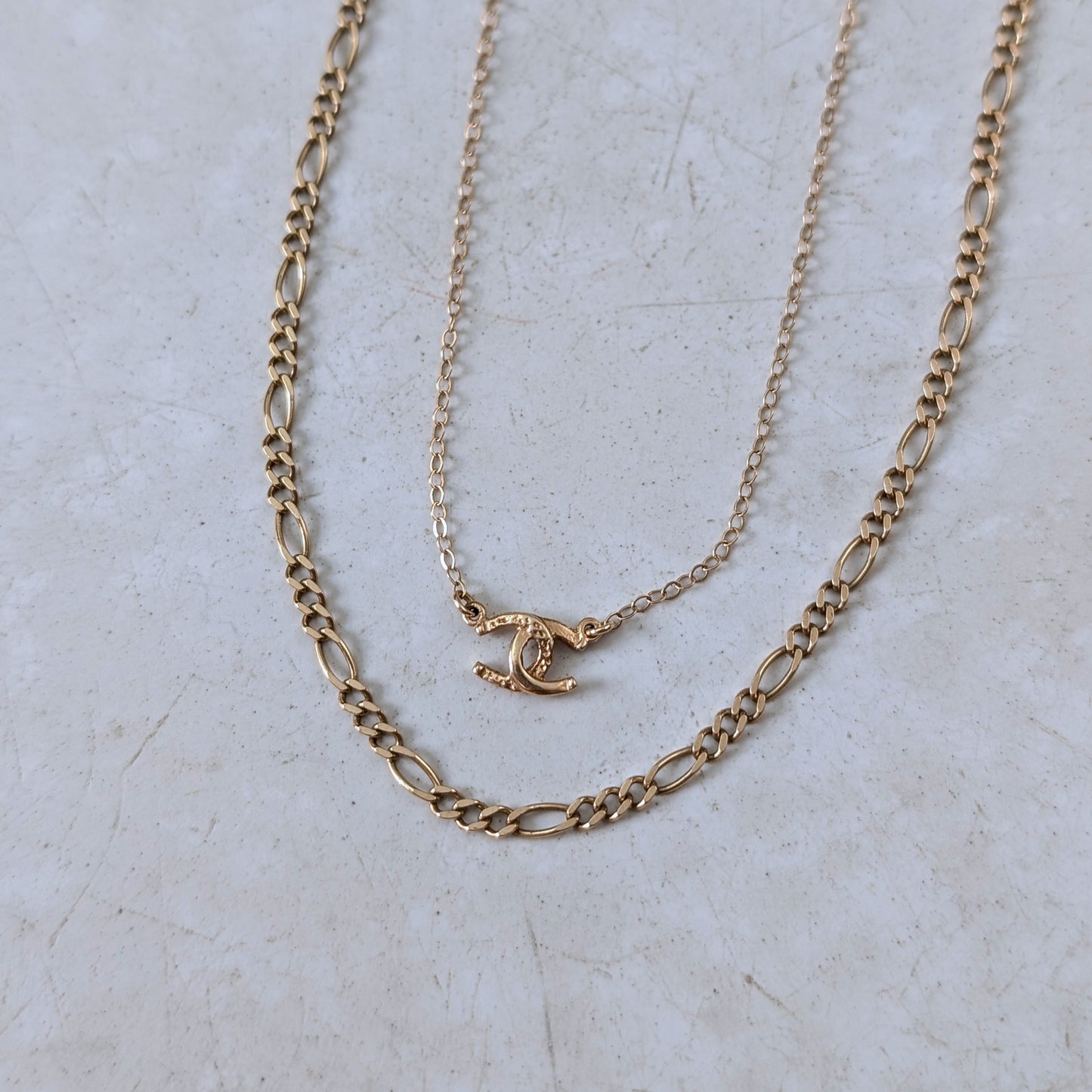Estate 10k Yellow Gold 2.5mm Chain Figaro Chain