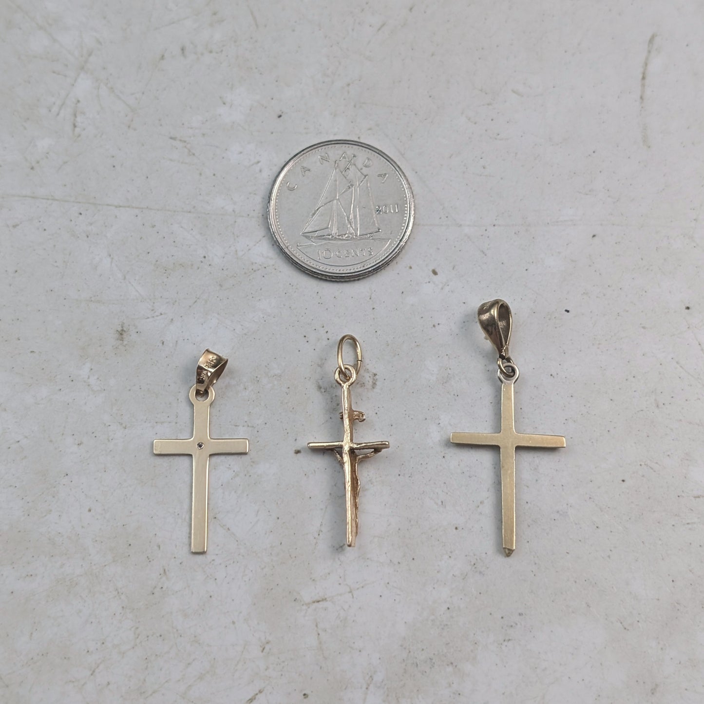 Vintage Medium Sized 10k Yellow Gold Crosses - Sold Individually