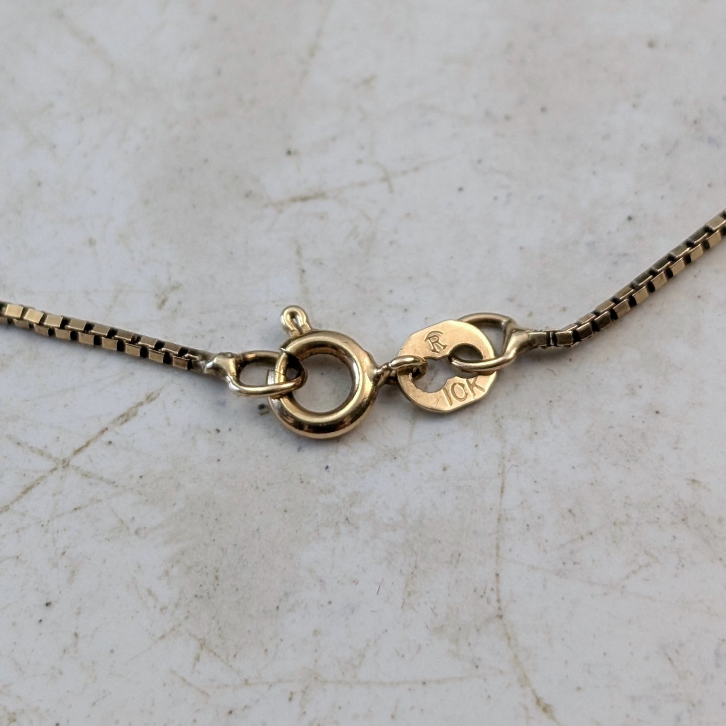 Estate 10k Yellow Gold 15" Box Link Chain
