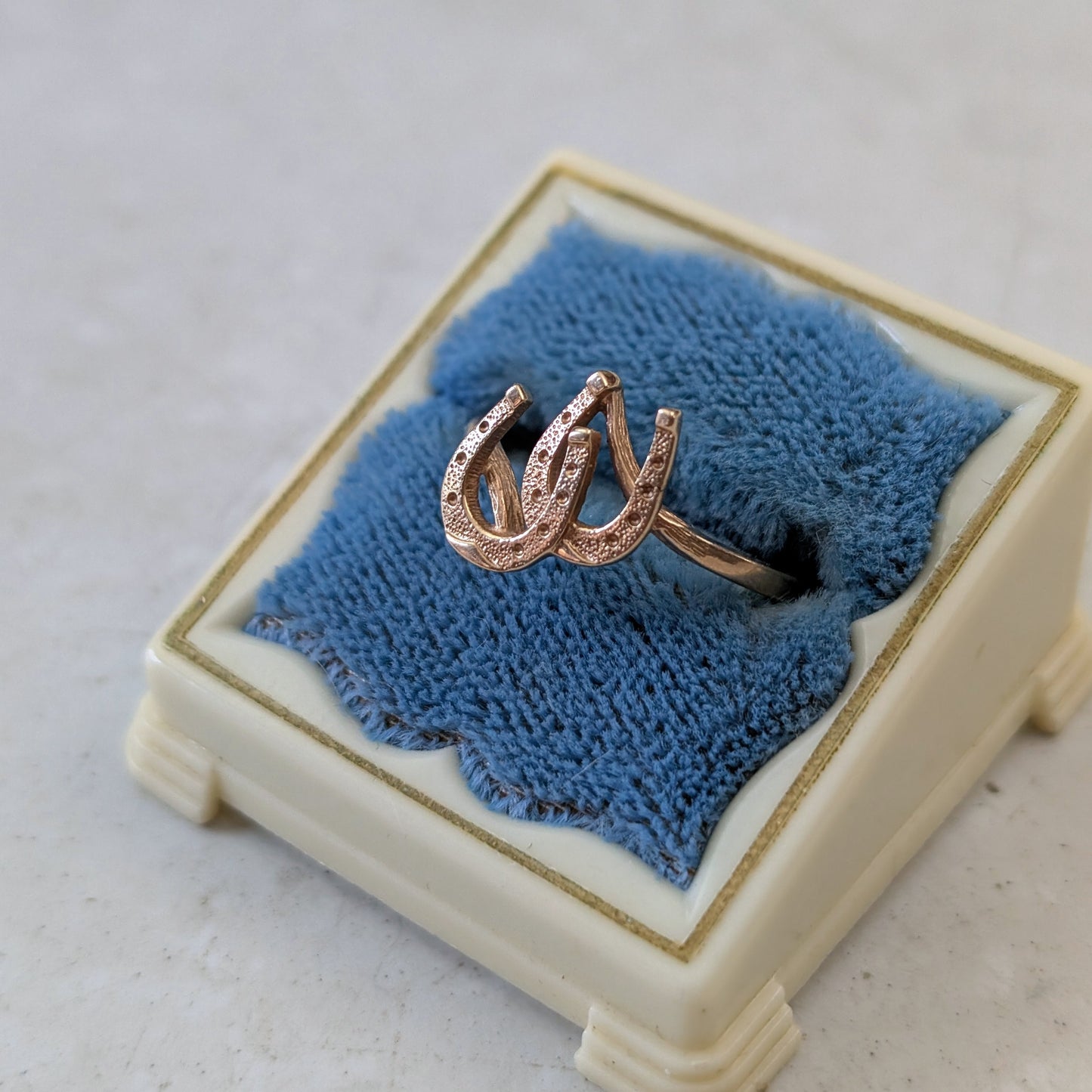 Vintage 10k Yellow Gold Siffari Double Horseshoe Ring