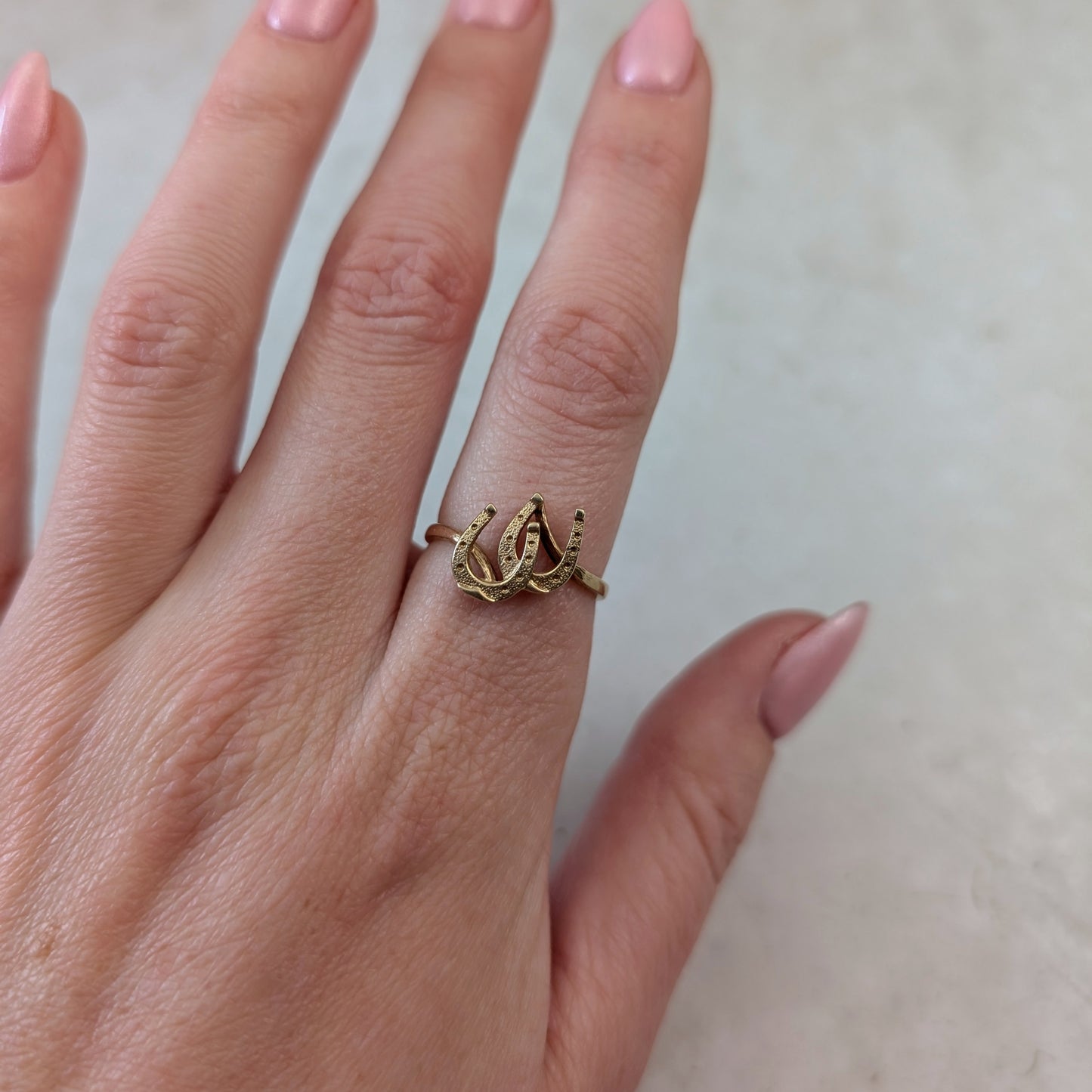 Vintage 10k Yellow Gold Siffari Double Horseshoe Ring